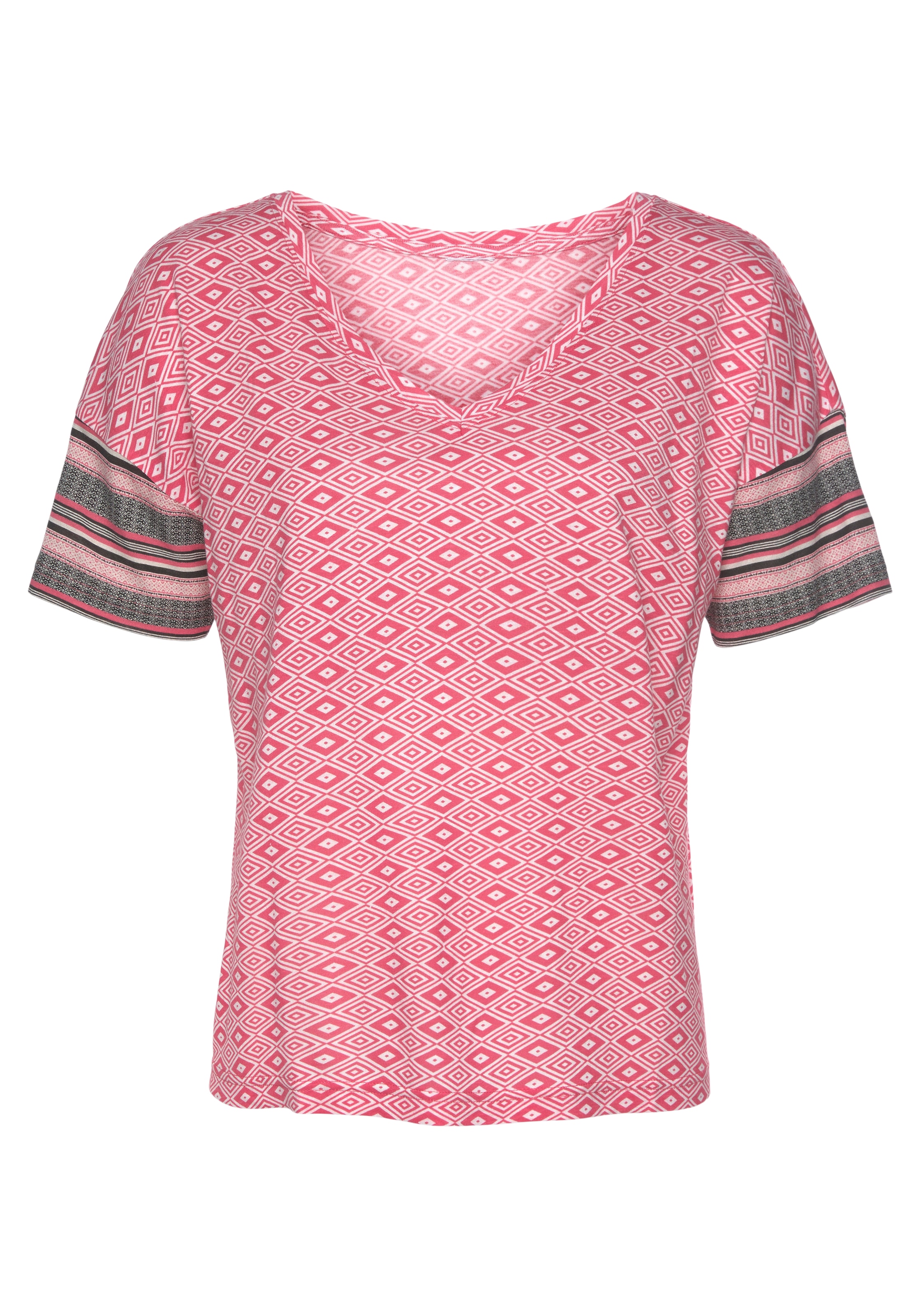 Vivance Dreams Pyjamaoberteil, in schönem Ethno-Design