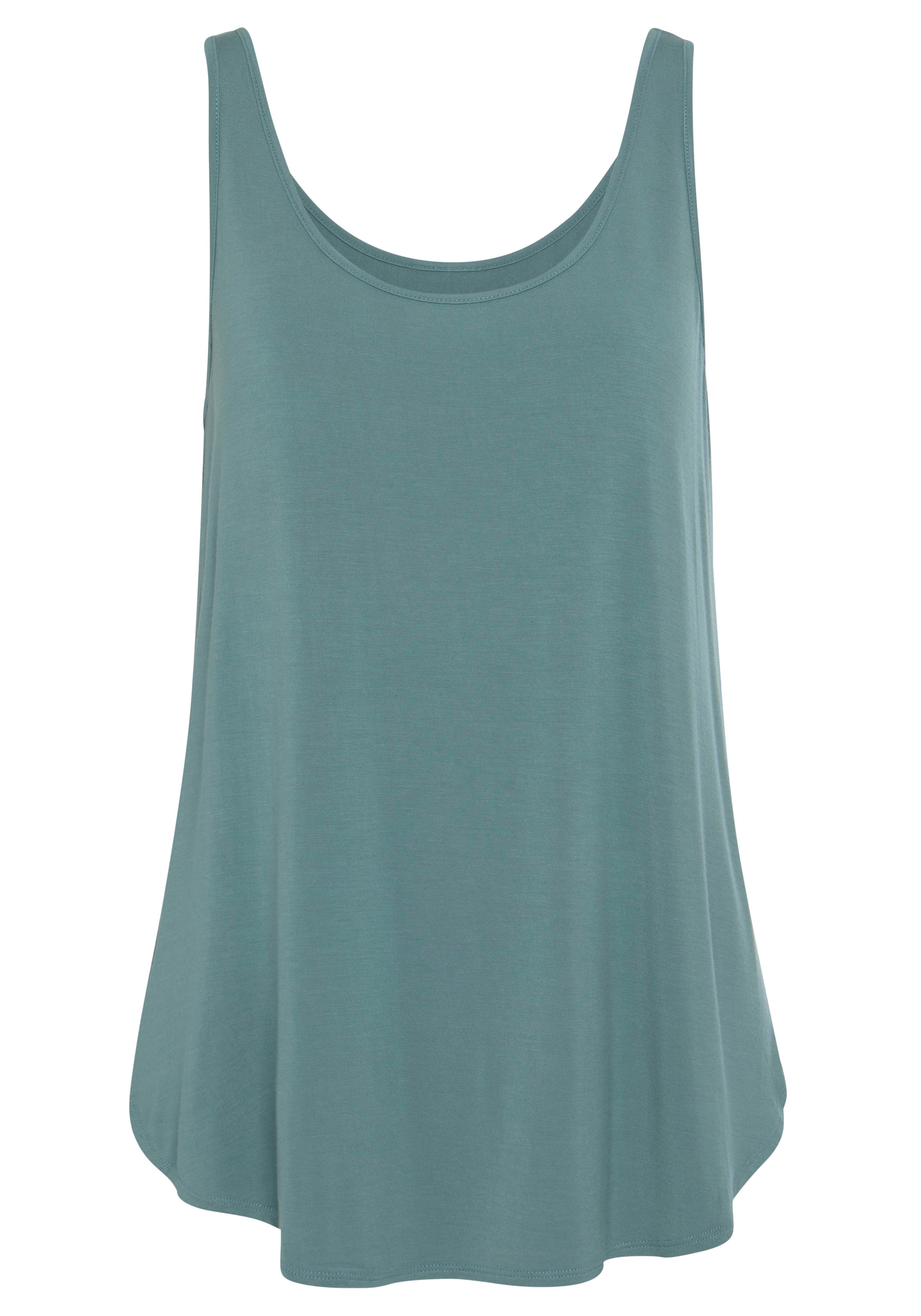 LASCANA Longtop »mit gerundetem Saum«, (2er-Pack), aus weichem Viskose-Stretch