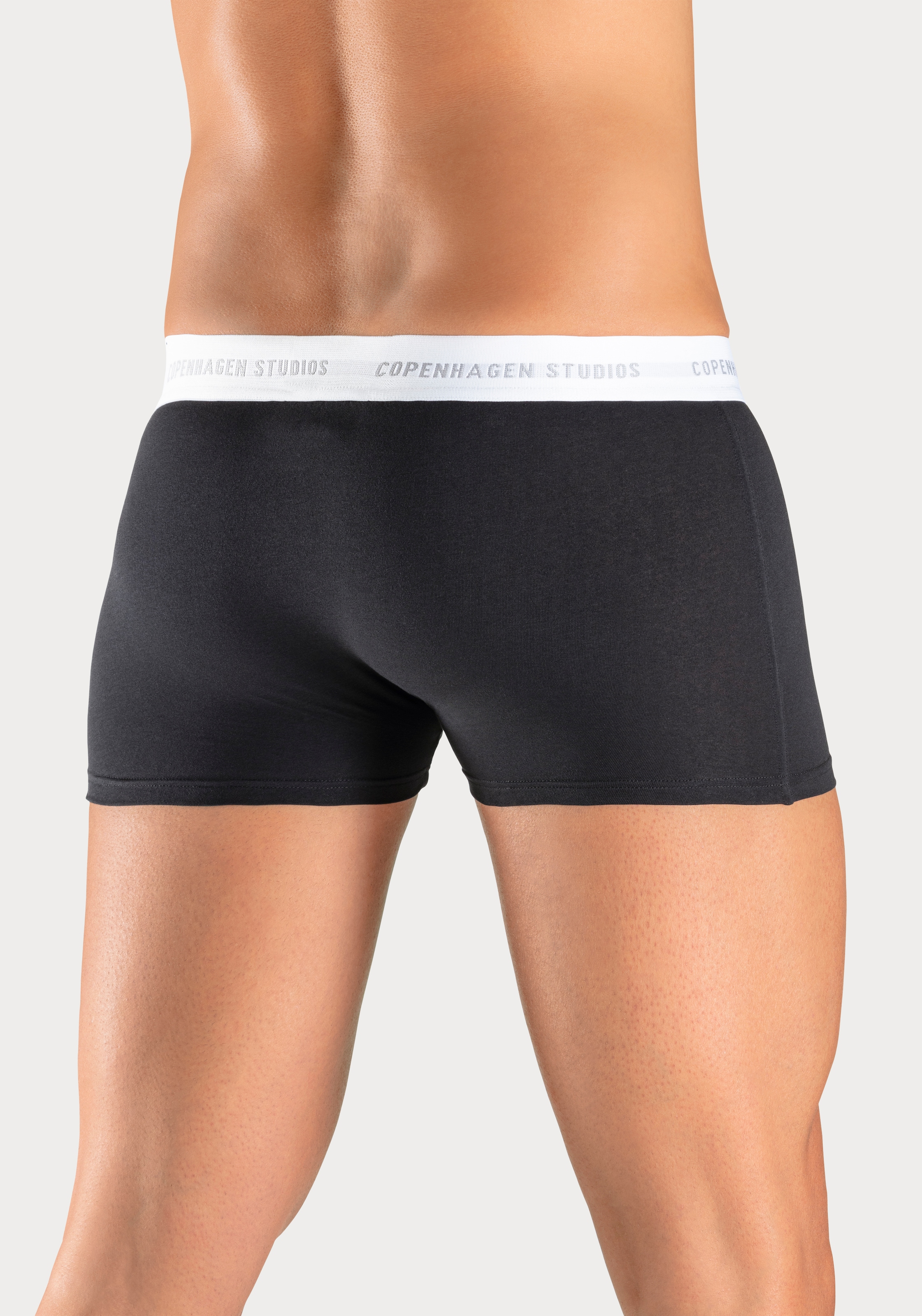 Copenhagen Studios Boxer »Boxershorts für Herren«, (Packung, 3 St., 3er Pack), mit weißem Logo-Bund