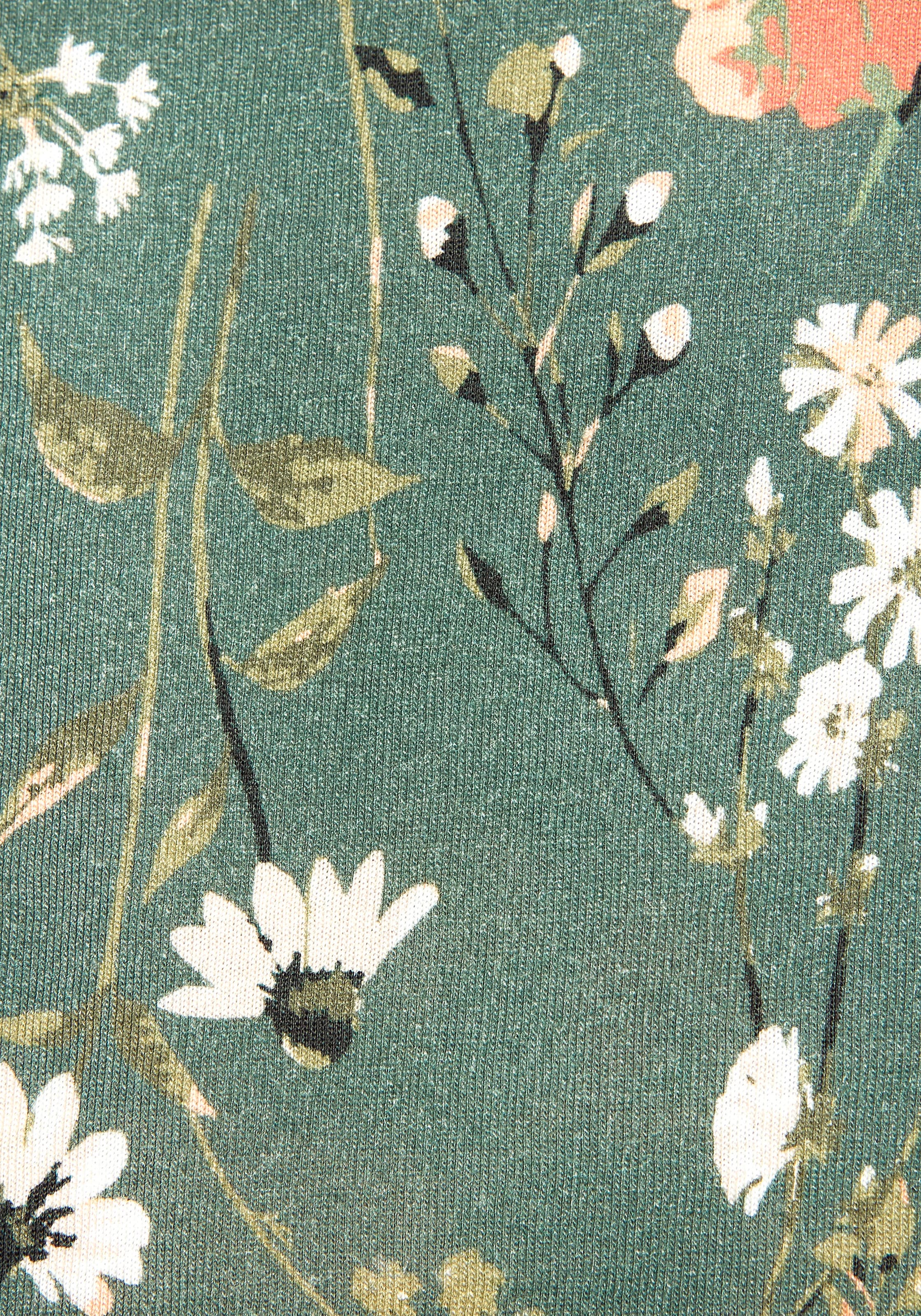 LASCANA Nachthemd mit schönem Blumenprint und Knopfleiste