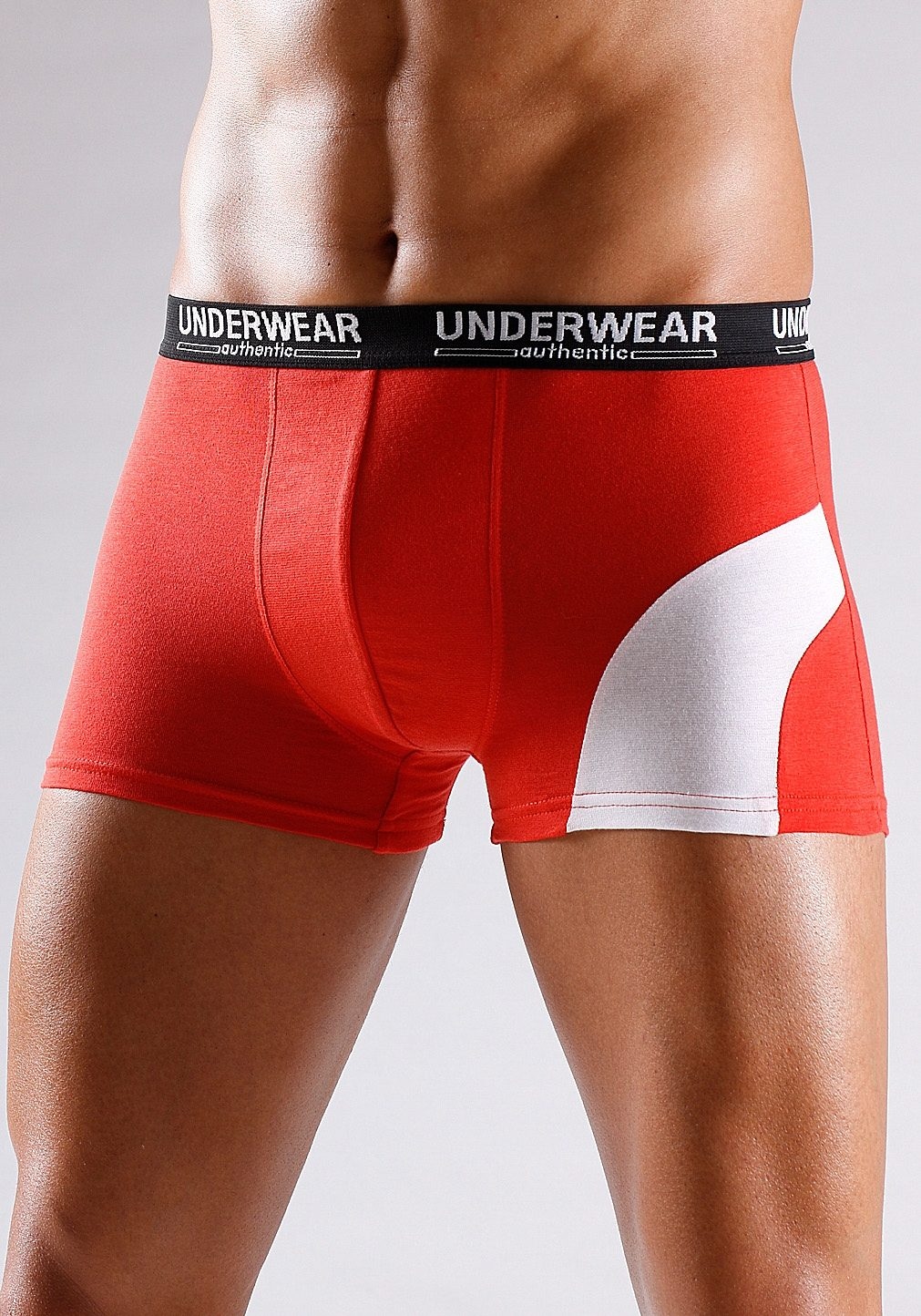 AUTHENTIC UNDERWEAR Boxer »Boxershorts für Herren«, (Packung, 4 St.), mit kontrastfarbenen Einsatz