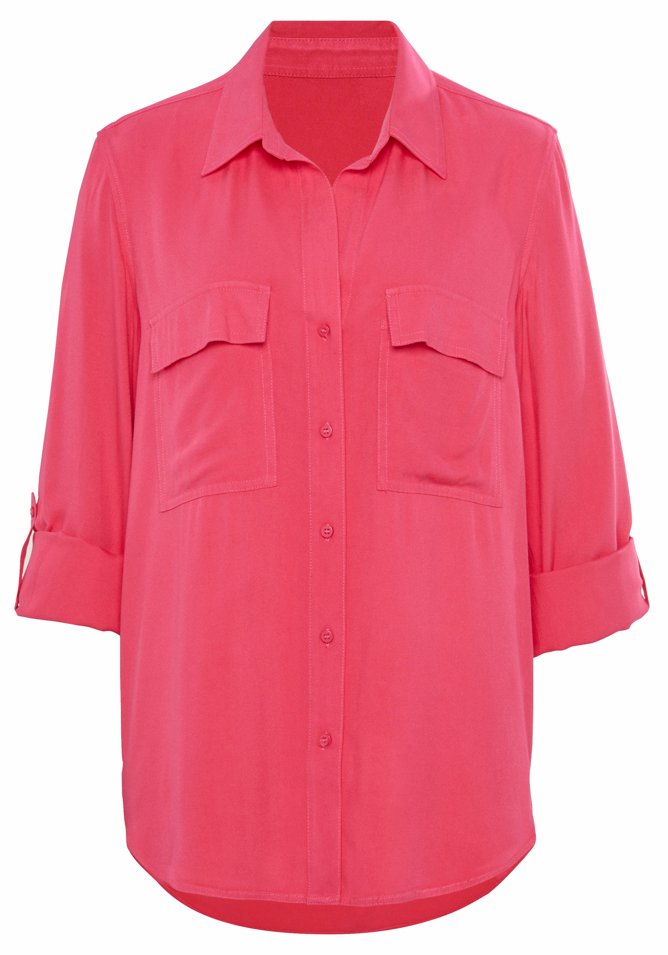 Vivance Hemdbluse, aus softer Lyocellqualität, luftige Damenbluse, casual-chic