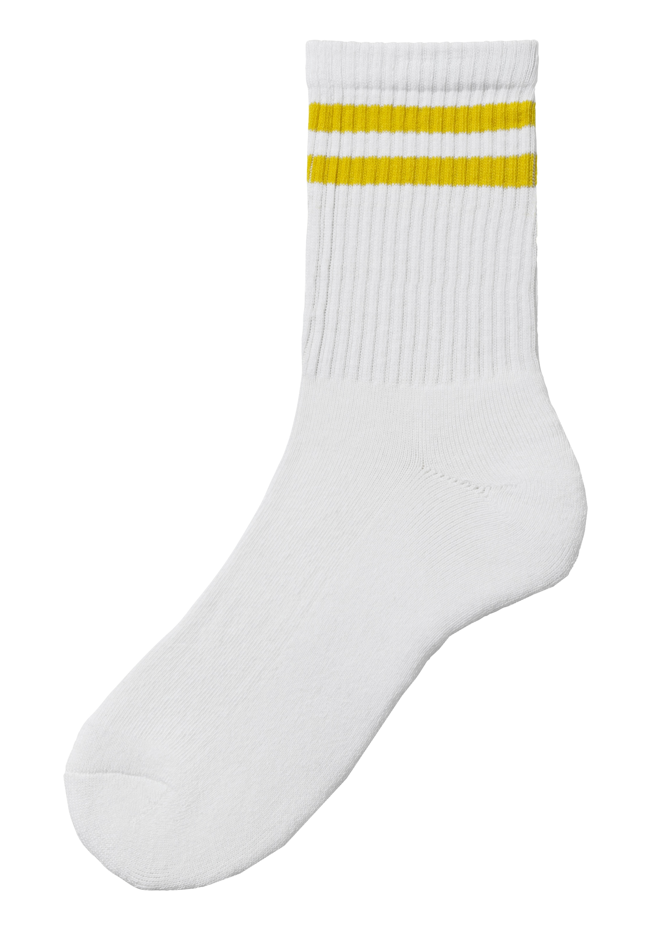 LASCANA Tennissocken, (Packung, 3 Paar), mit farbigen Ringeln am Bündchen