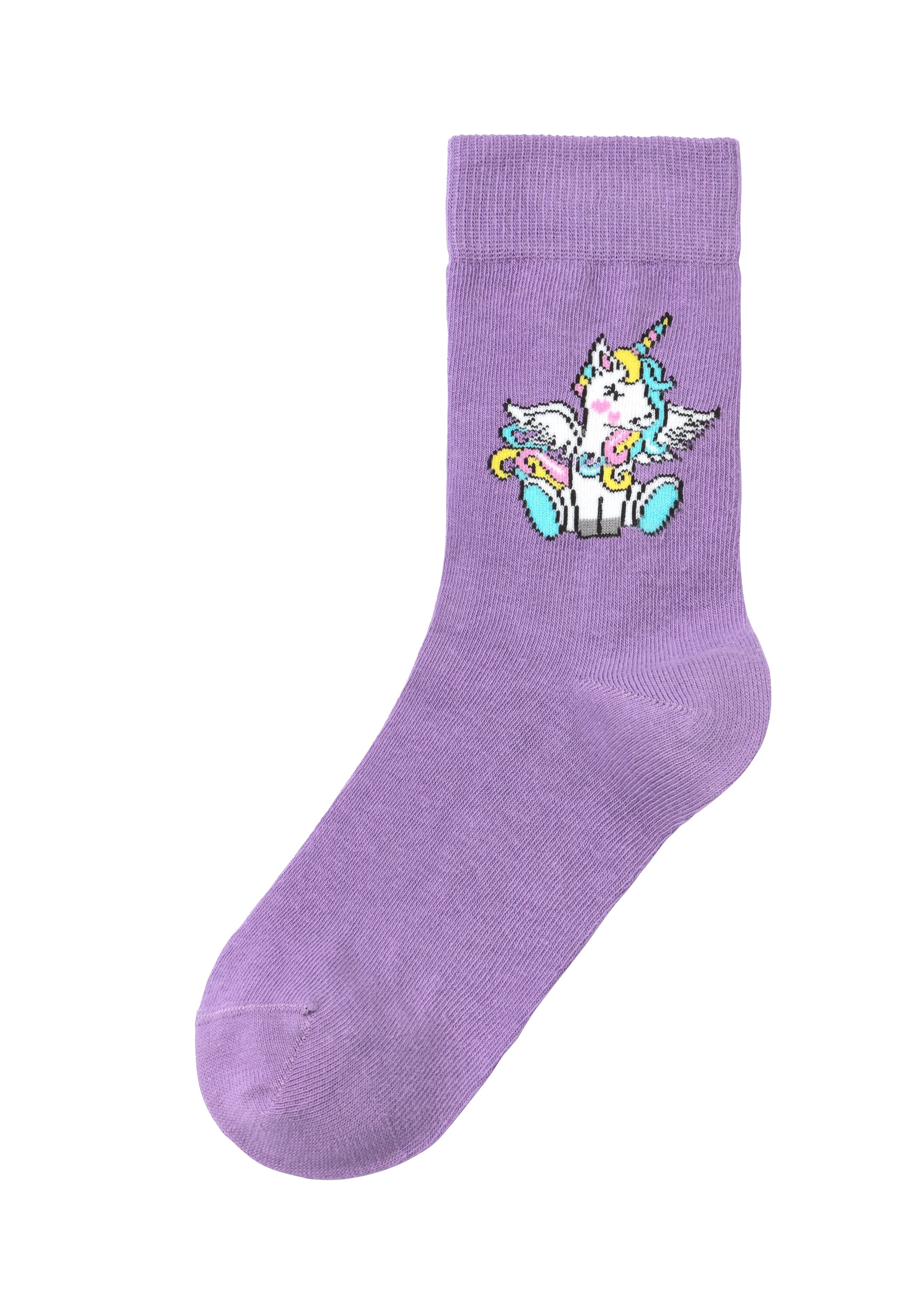 H.I.S Basicsocken Packung, 4 Paar tlg. mit Einhorn Motiven