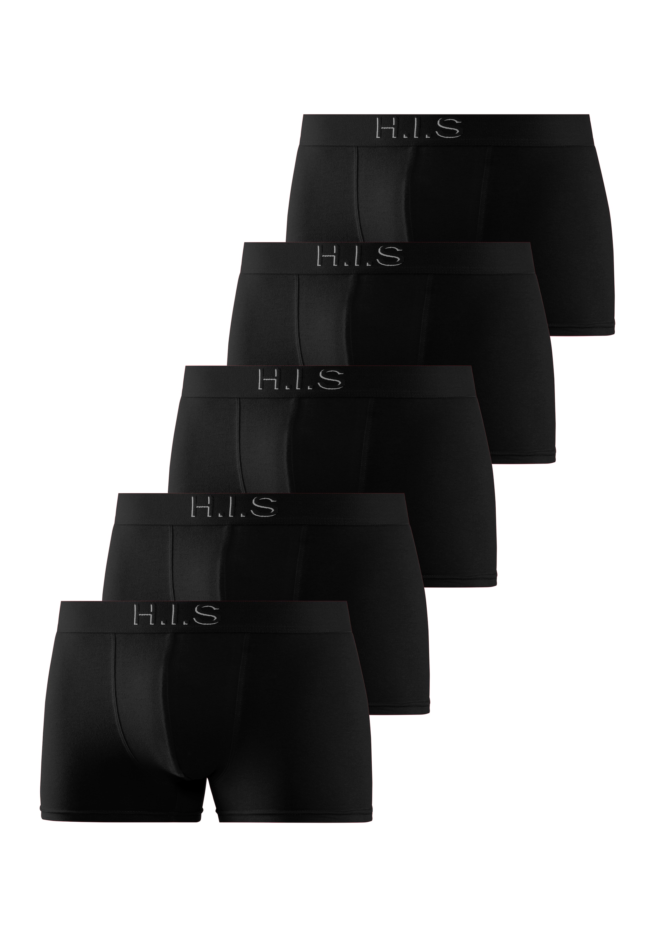 H.I.S Boxer »Boxershorts für Herren«, (Packung, 5 St.), Logo Webbund mit 3D Effekt