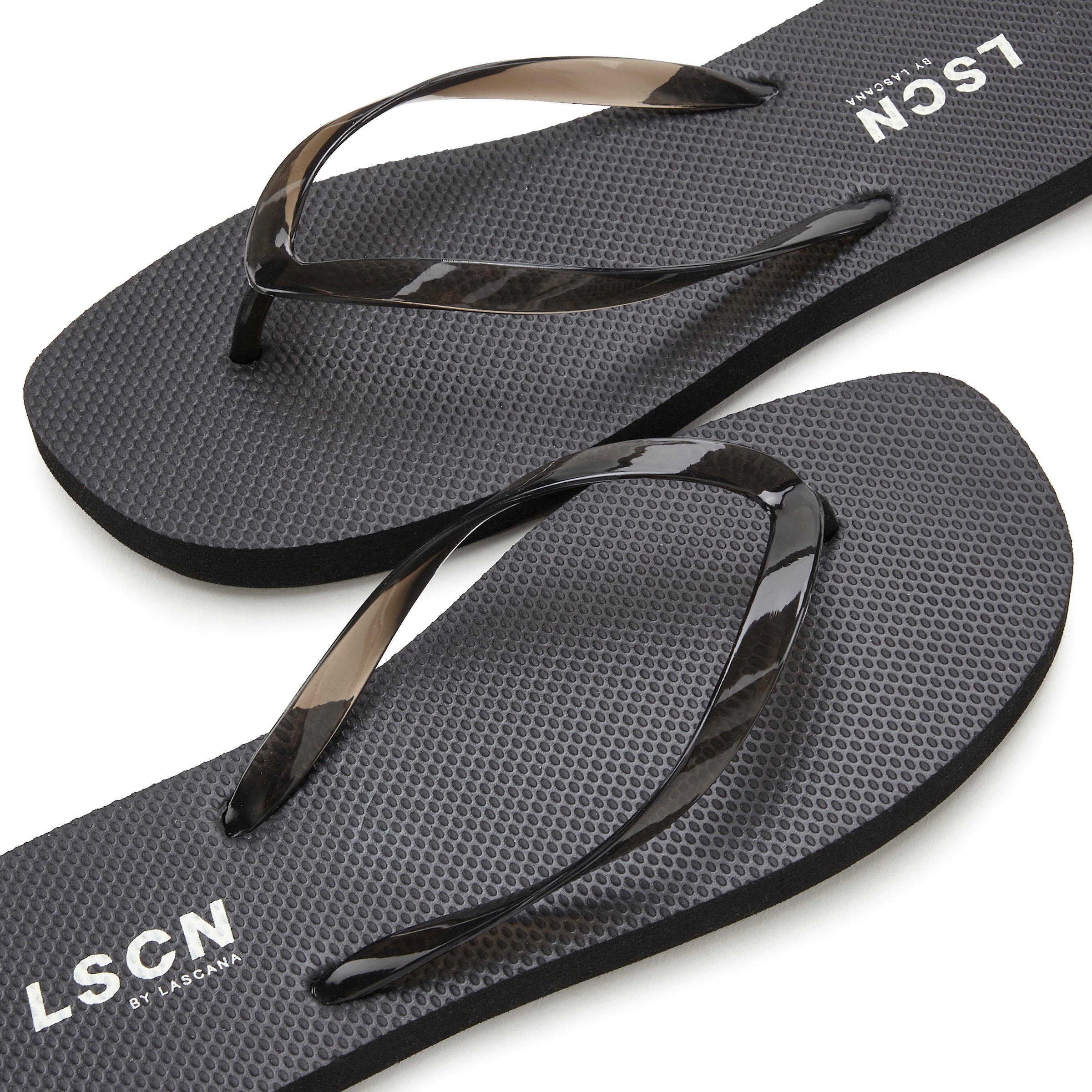 LSCN by LASCANA Badezehentrenner »Flip-Flops, Badelatsche, Badeschuhe, Sandale, Pantolette, Badeschlappe«  NEU Zehentrenner, Sommerschuhe in modischer Karree-Form VEGAN