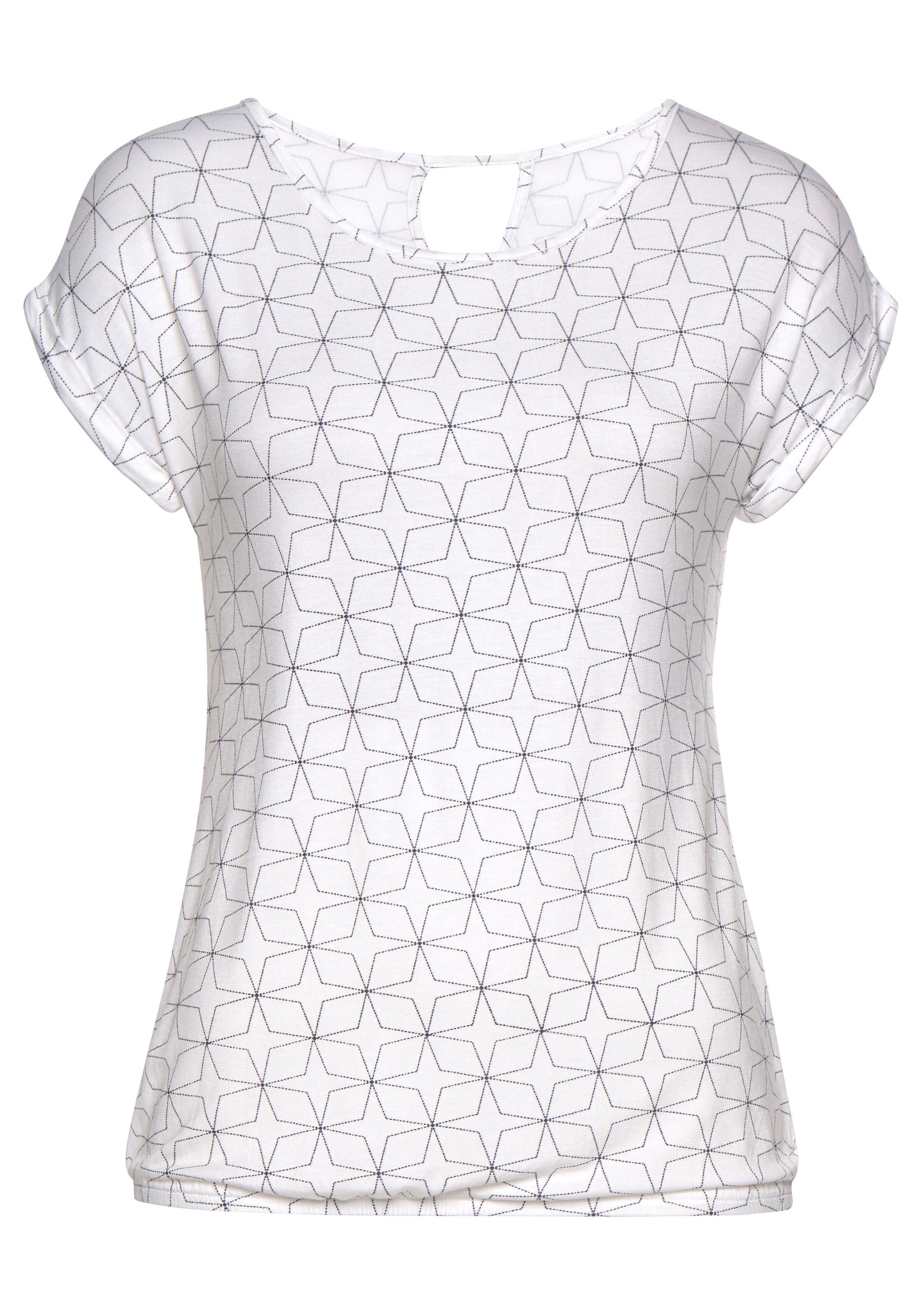 LASCANA T-Shirt, (2er-Pack), mit kleinem Cut-Out im Nacken