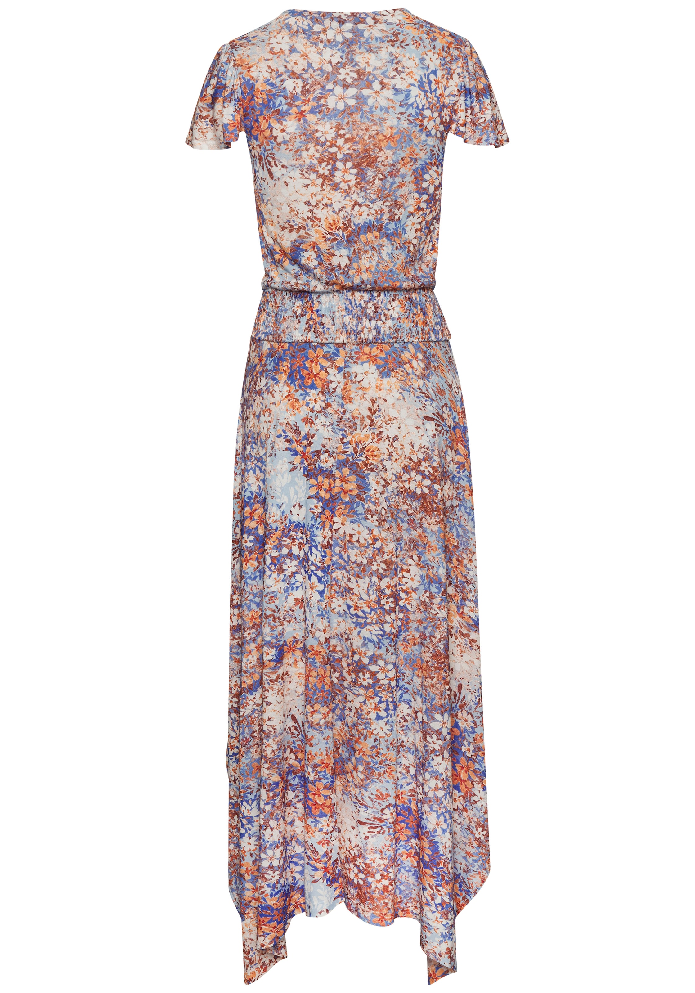 Buffalo Maxikleid, mit asymmetrisch fallendem Saum, Sommerkleid mit Alloverprint