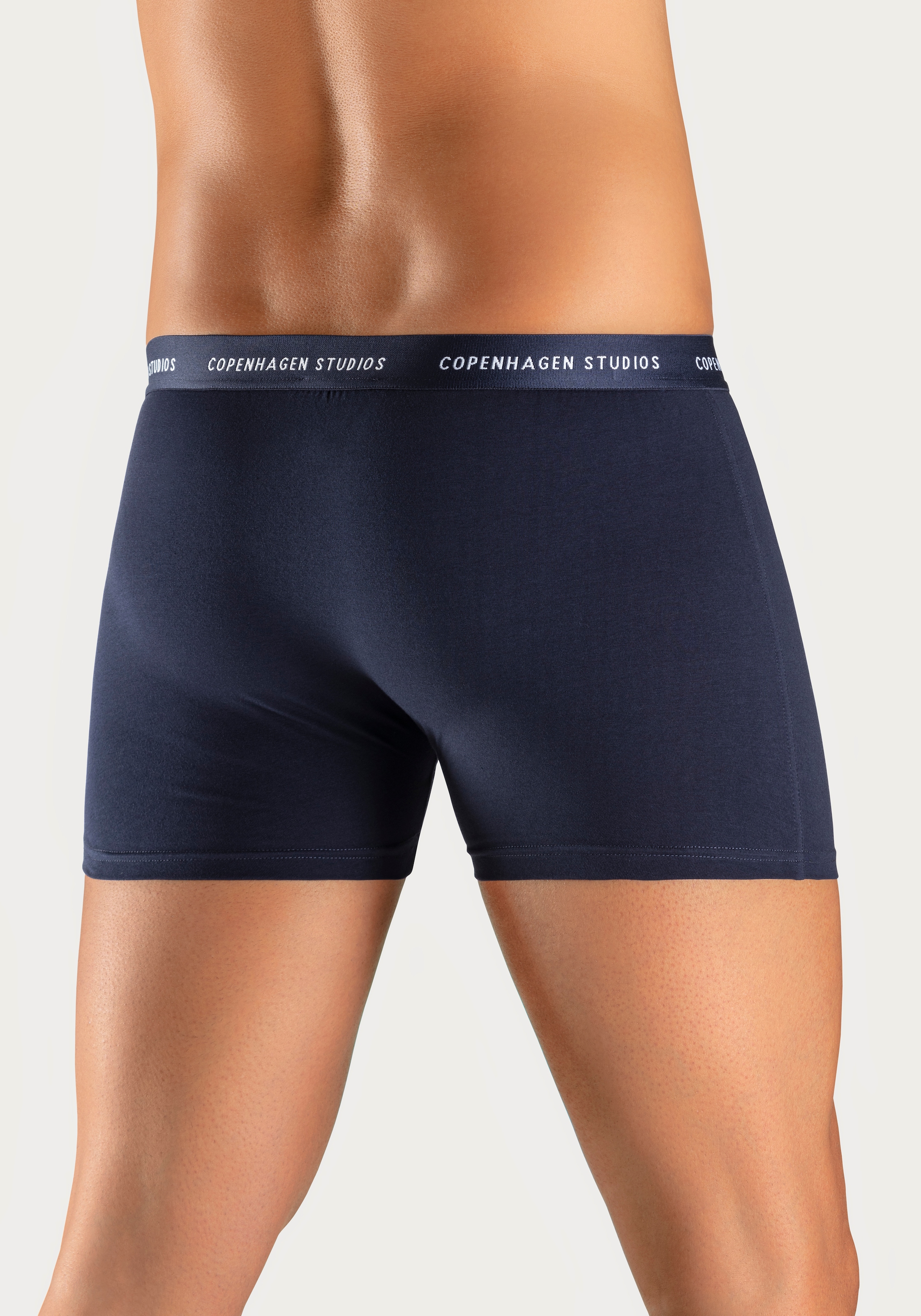 Copenhagen Studios Boxer »Boxershorts für Herren«, (3 St.), mit farbigem Logo-Bund