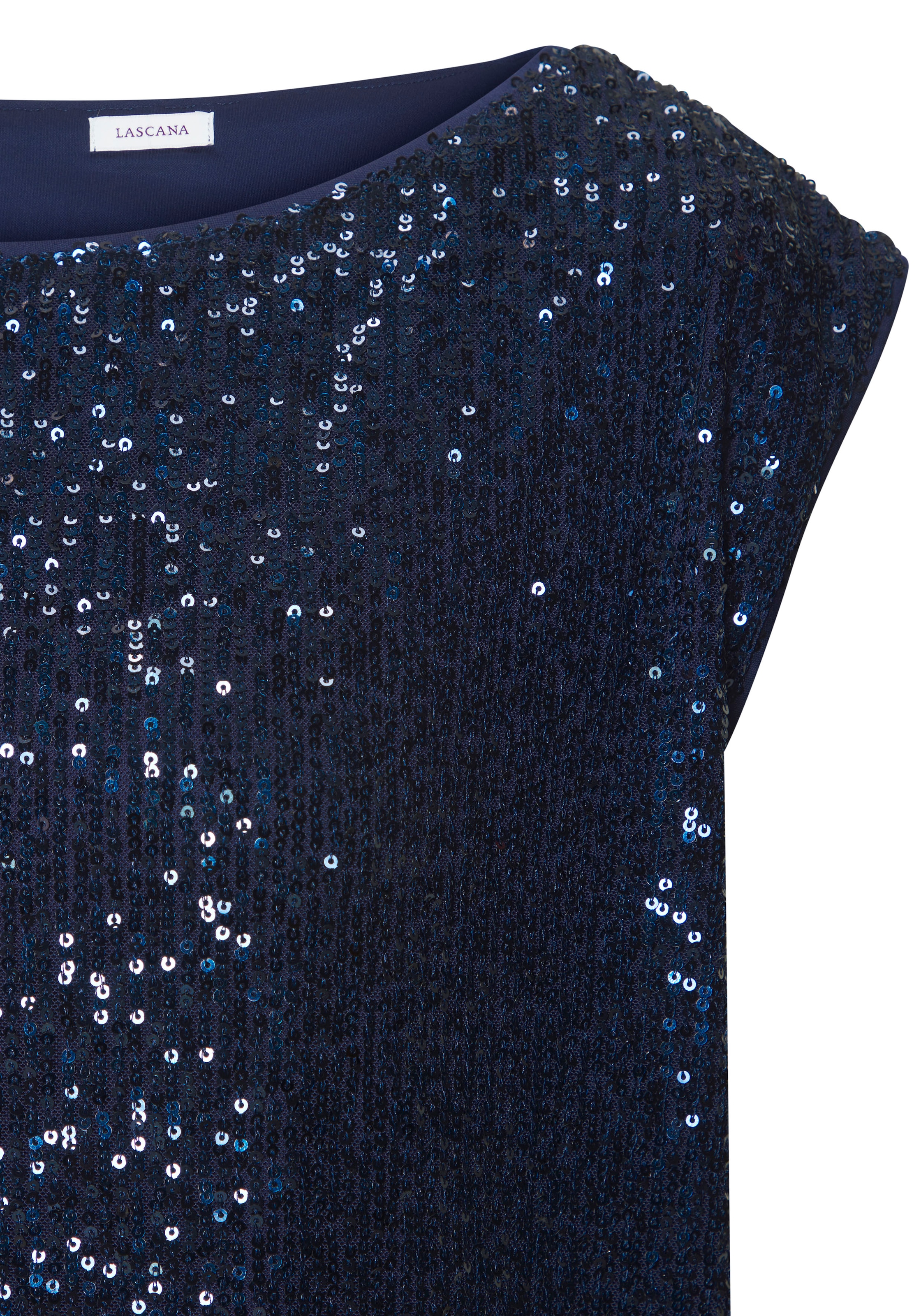 LASCANA Paillettenshirt mit breiten Trägern, Partytop, festlich