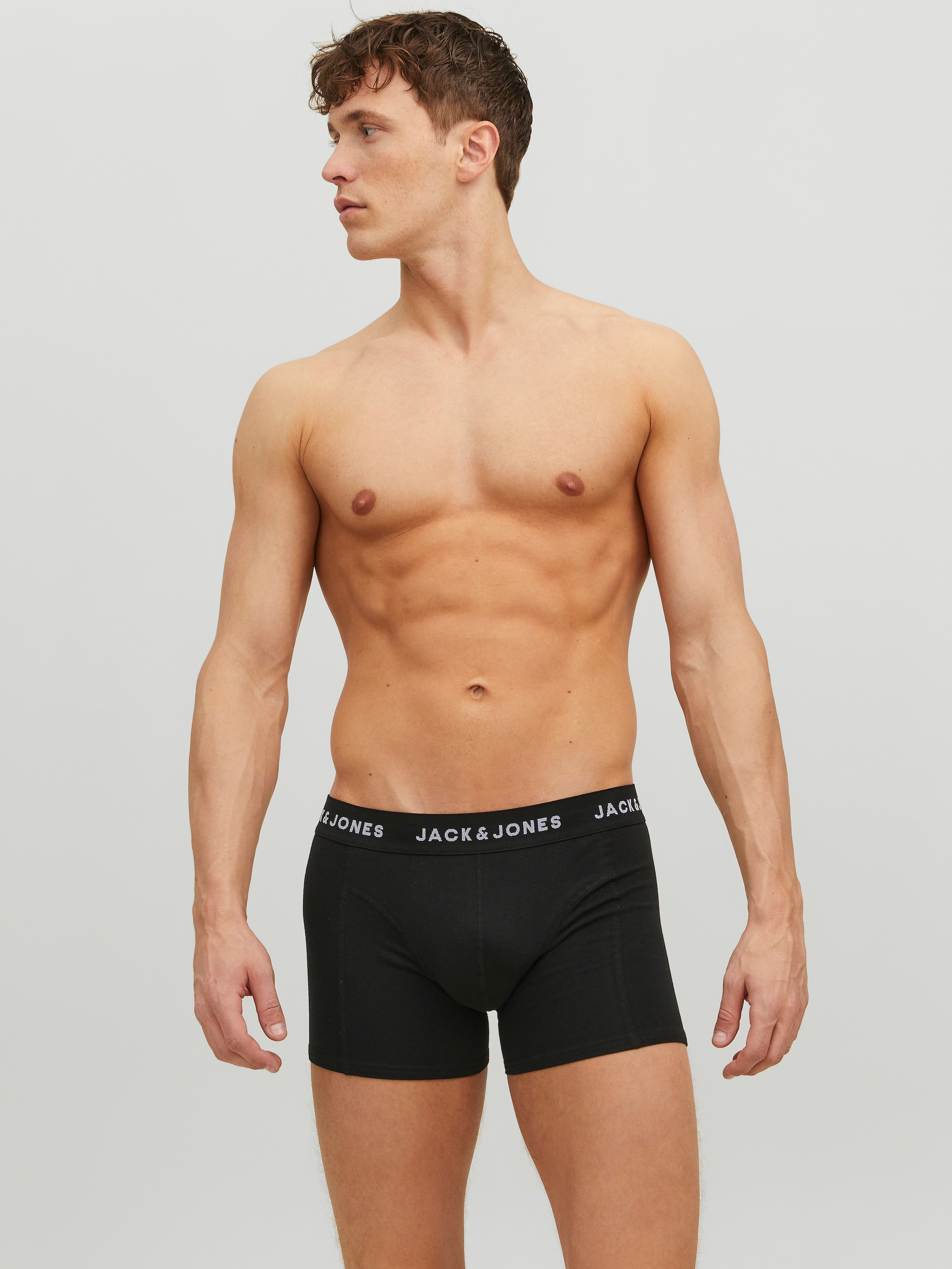Jack & Jones Boxer »JACHUEY im Fünferpack mit toniger Naht und elastischem Bund«, 5 Stk. unifarben, modisch, eng anliegend, Baumwollmischung