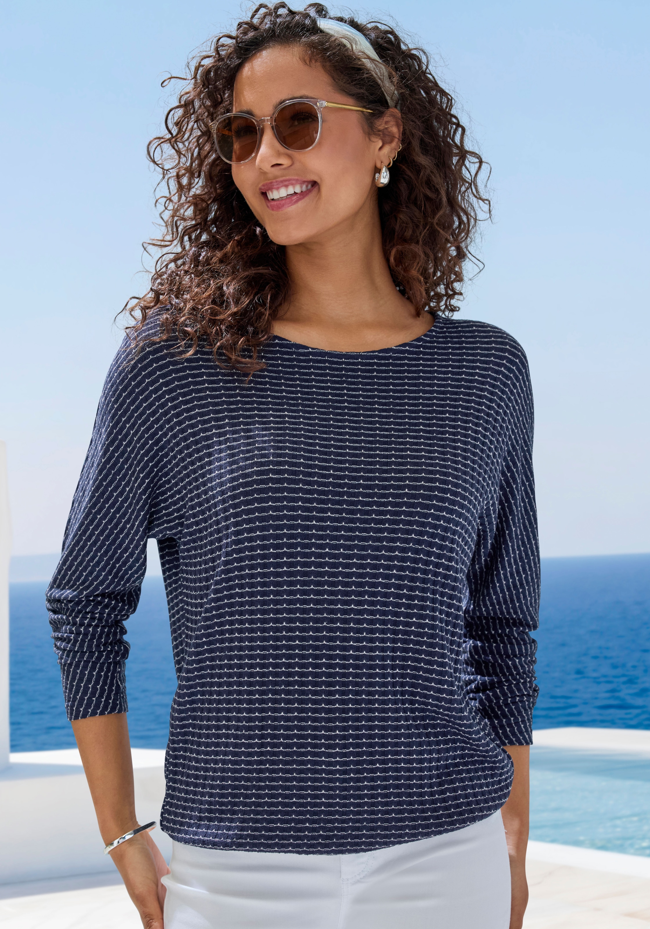 Vivance Langarmshirt »aus Strickqualität mit Viskose« Set,  mit Gummizug im Bund