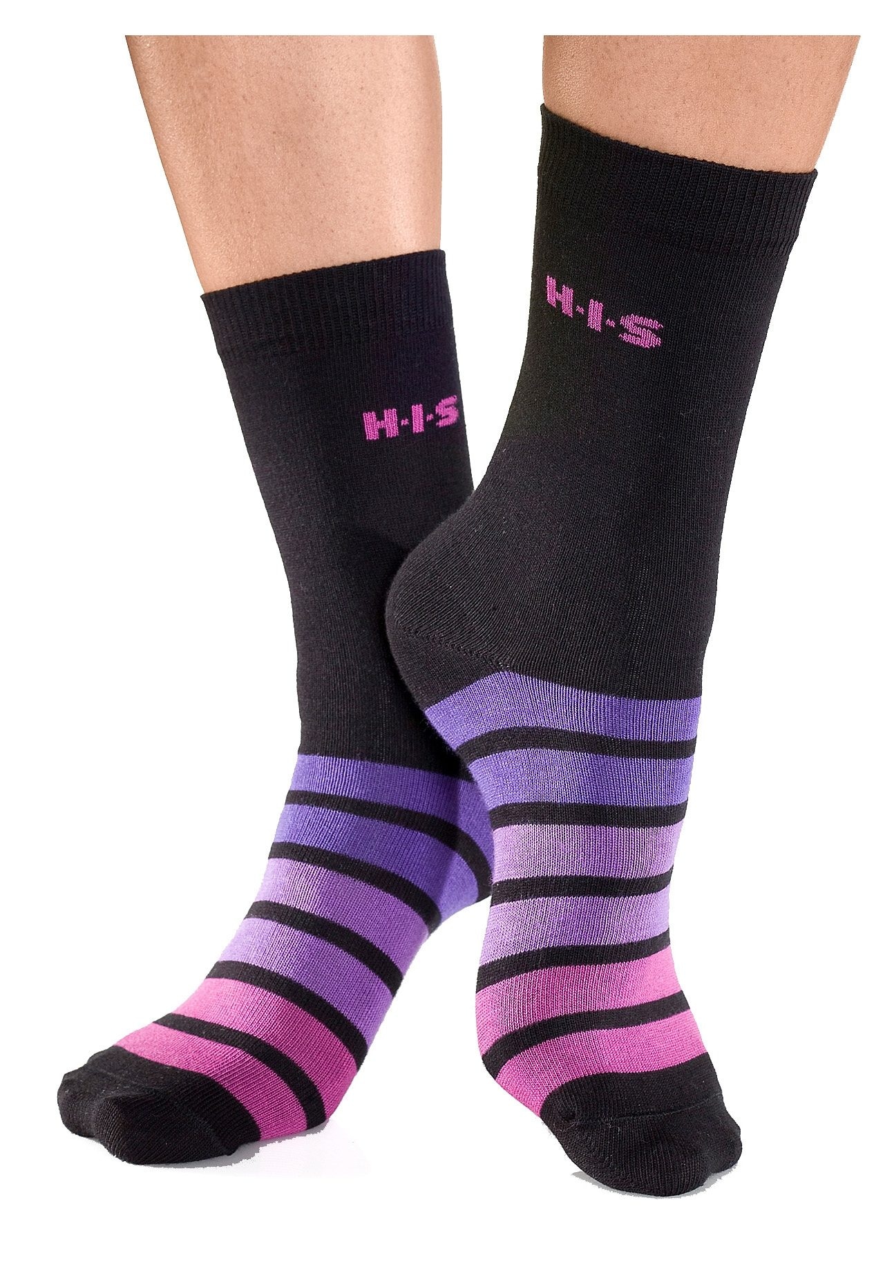 H.I.S Freizeitsocken Packung, 7 Stk. tlg. mit buntem Ringelmuster