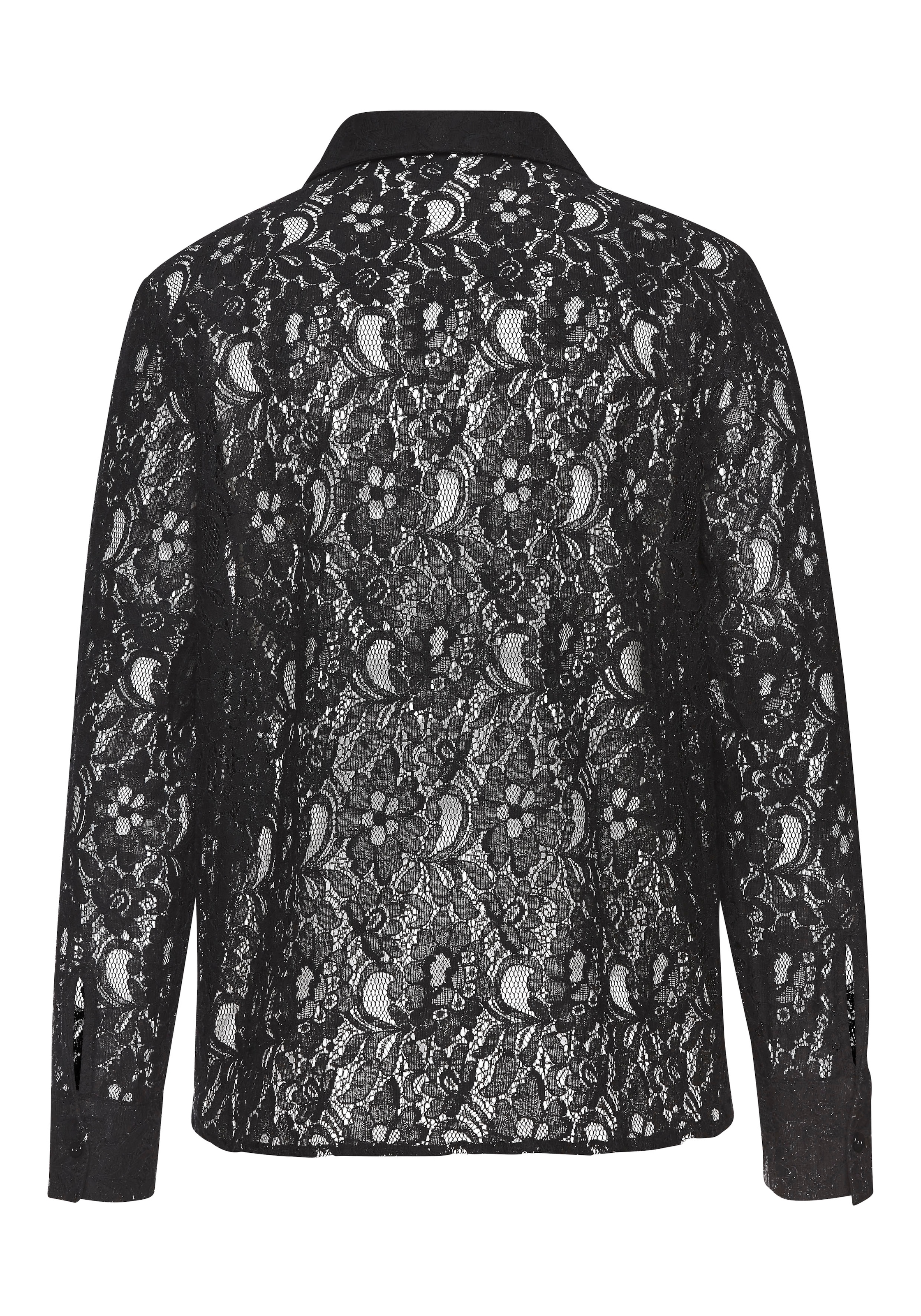 LASCANA Spitzenbluse, mit Hemdblusenkragen, Spitzenbluse, transparente Bluse, festlich