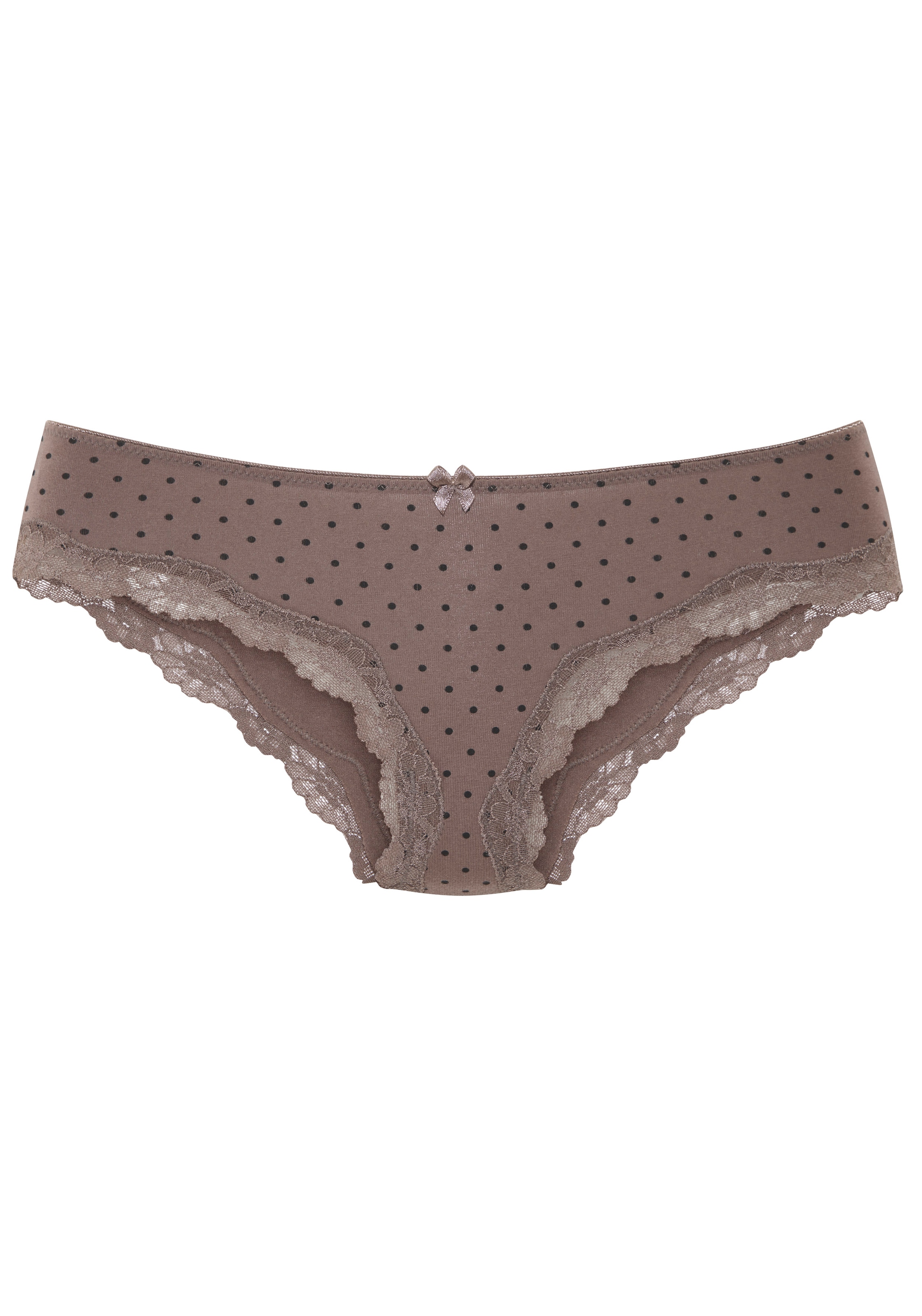 LASCANA Slip 3er-Pack,  aus elastischer Baumwolle mit zarter Spitze