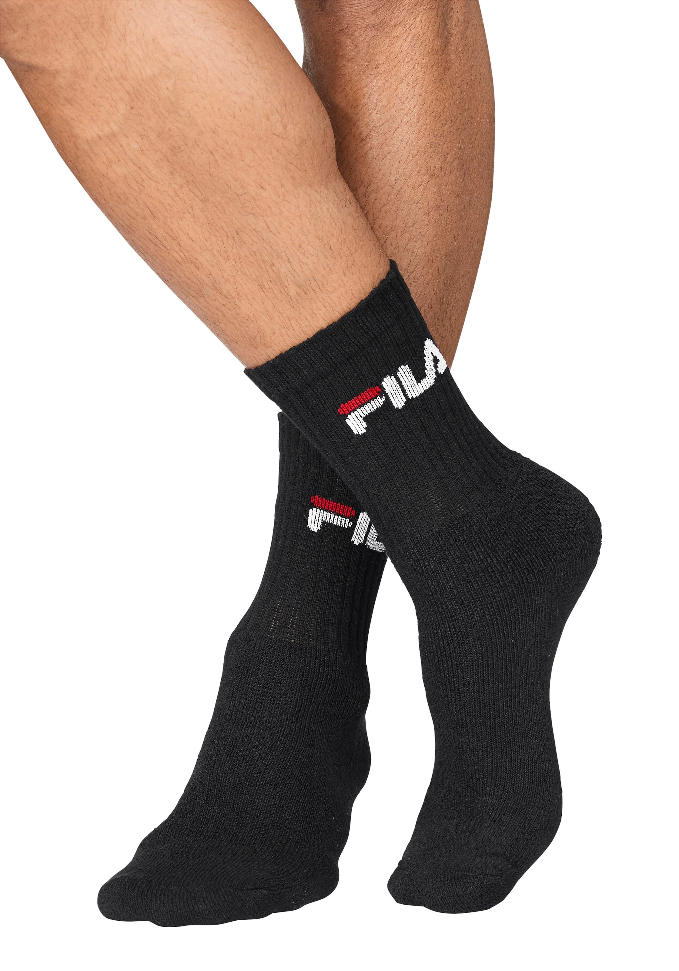 Fila Tennissocken »UNISEX CREW TENNIS FULL TERRY SOCKS« 6 Stk. tlg. Sportsocken, flache Zehennaht