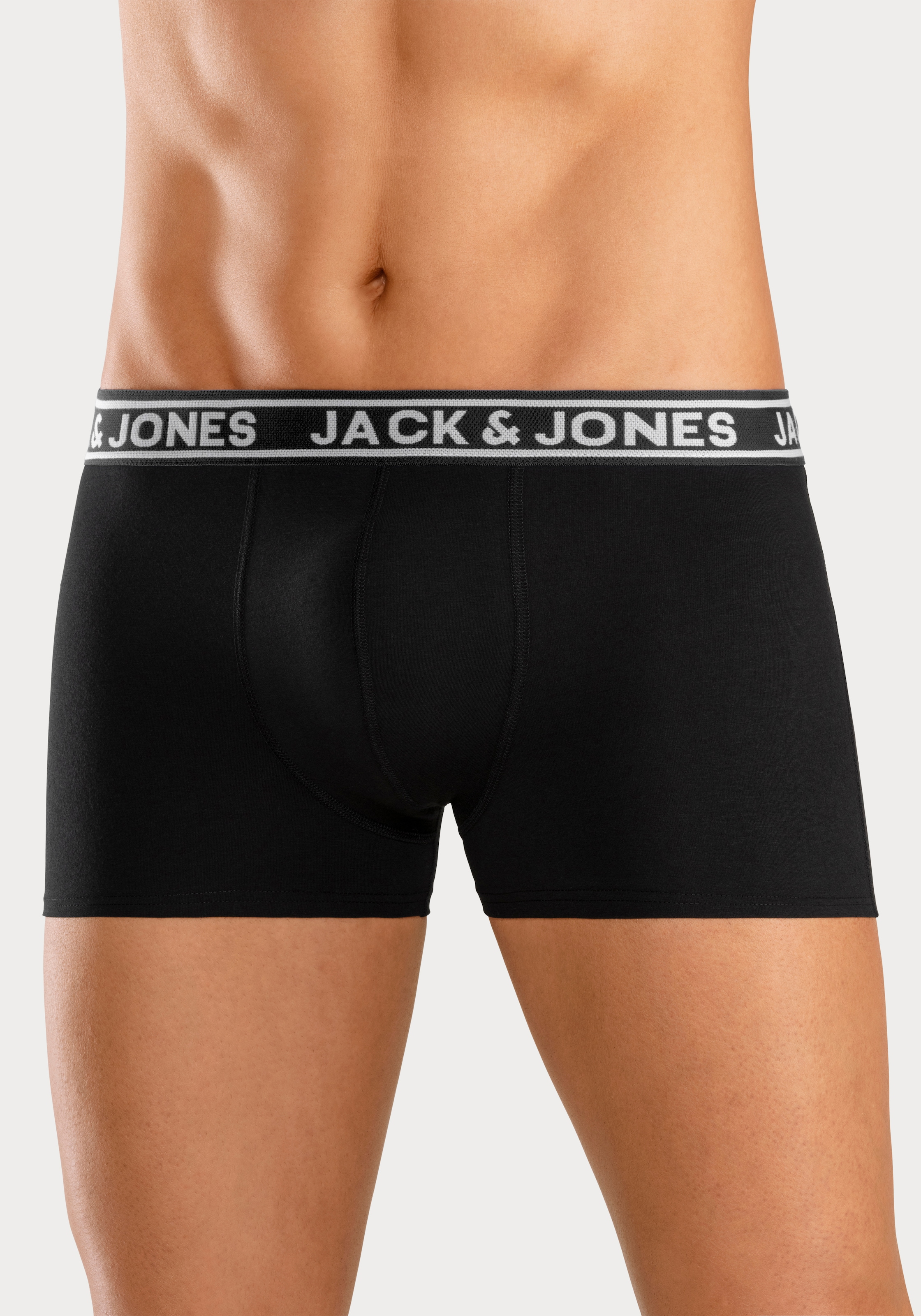 Jack & Jones Trunk »JACCRISP im 6er Pack mit Logobund und Stretchkomfort« Packung, 6 Stk. unifarben mit Farbeinsatz, modisch, eng anliegend, Baumwollmischung