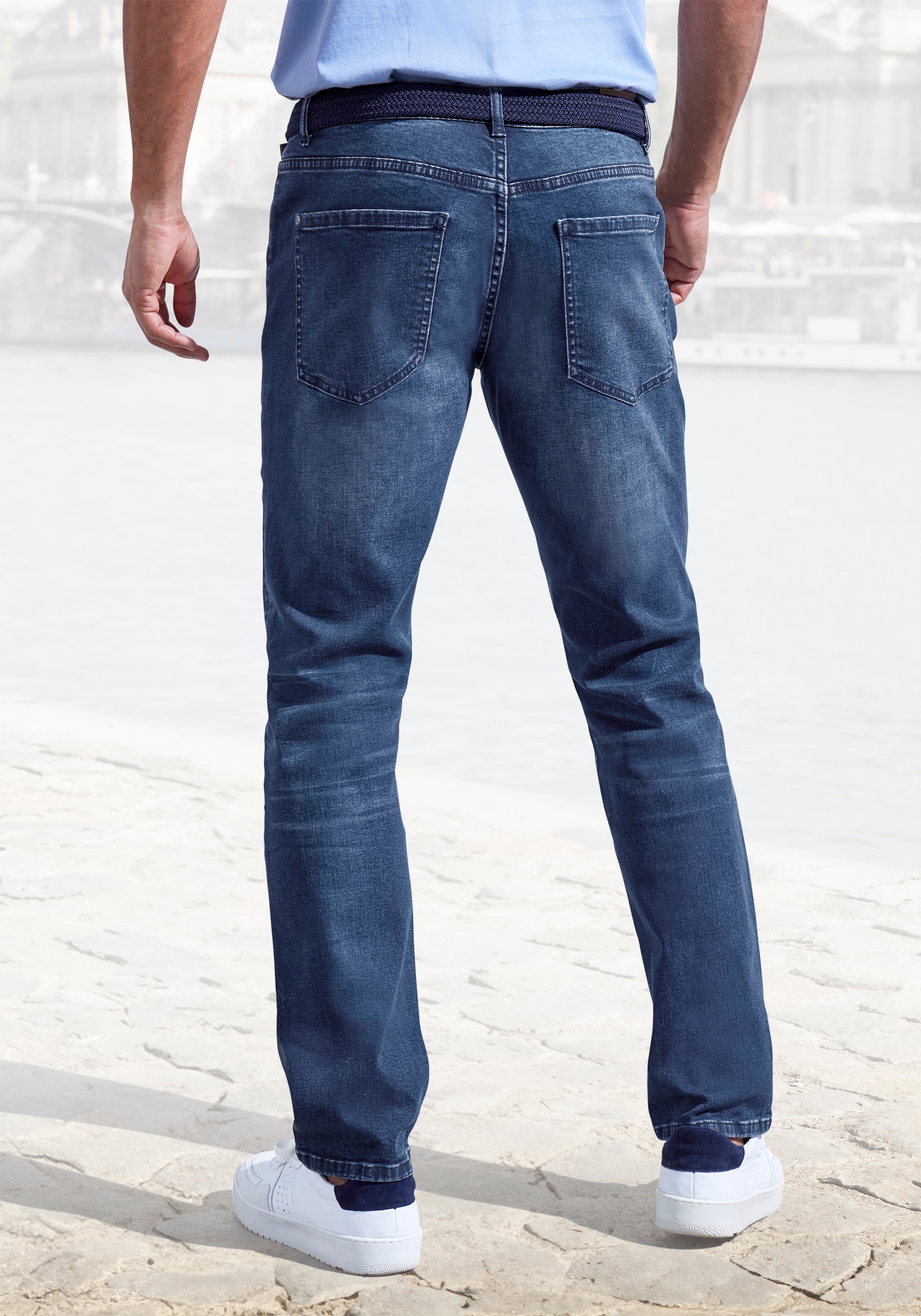 John Devin 5-Pocket-Jeans »Straight-fit Jeans«, aus elastischer Denim-Qualität