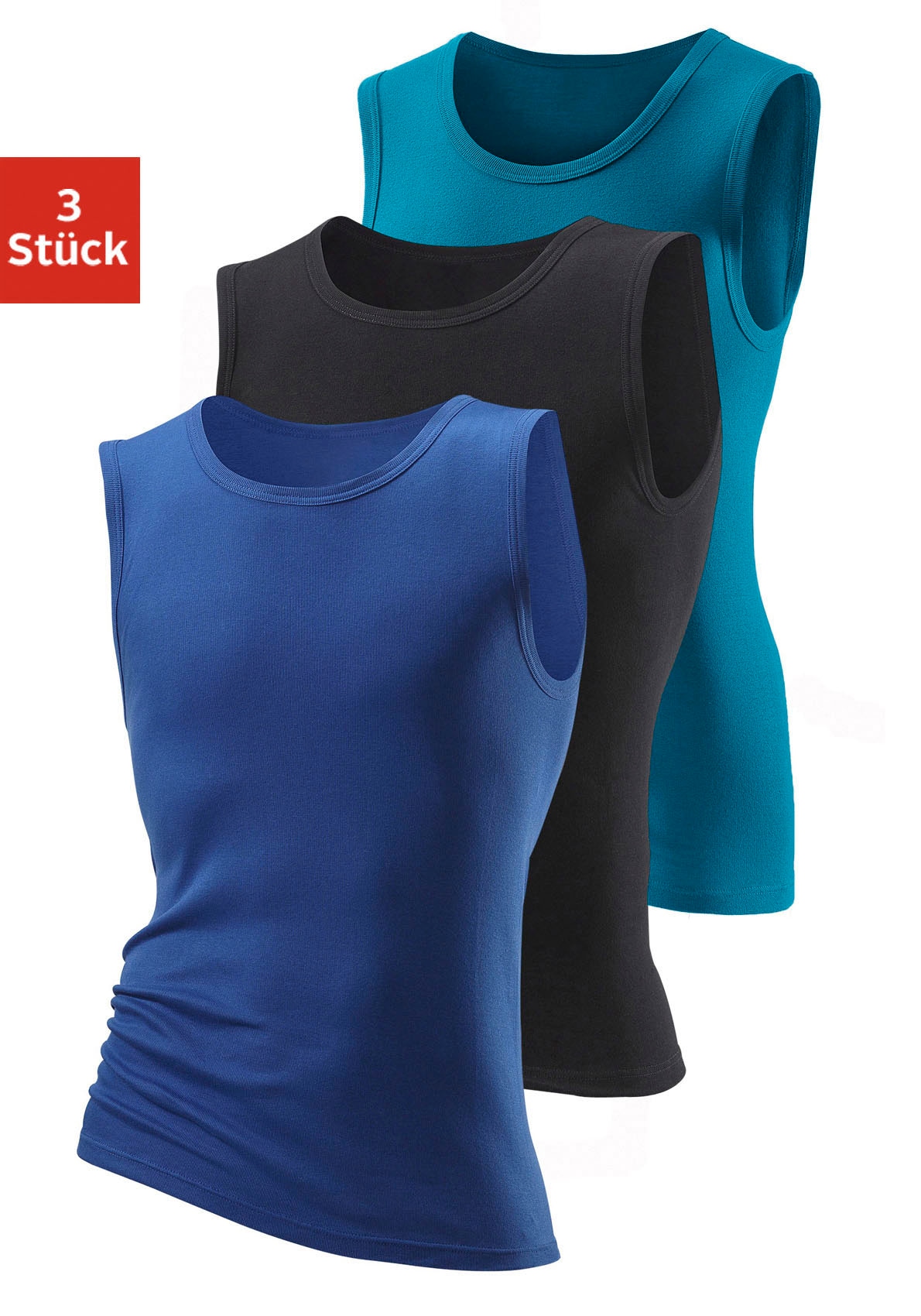 H.I.S Muscleshirt, (3 tlg.), ohne Seitennähte optimale Passform