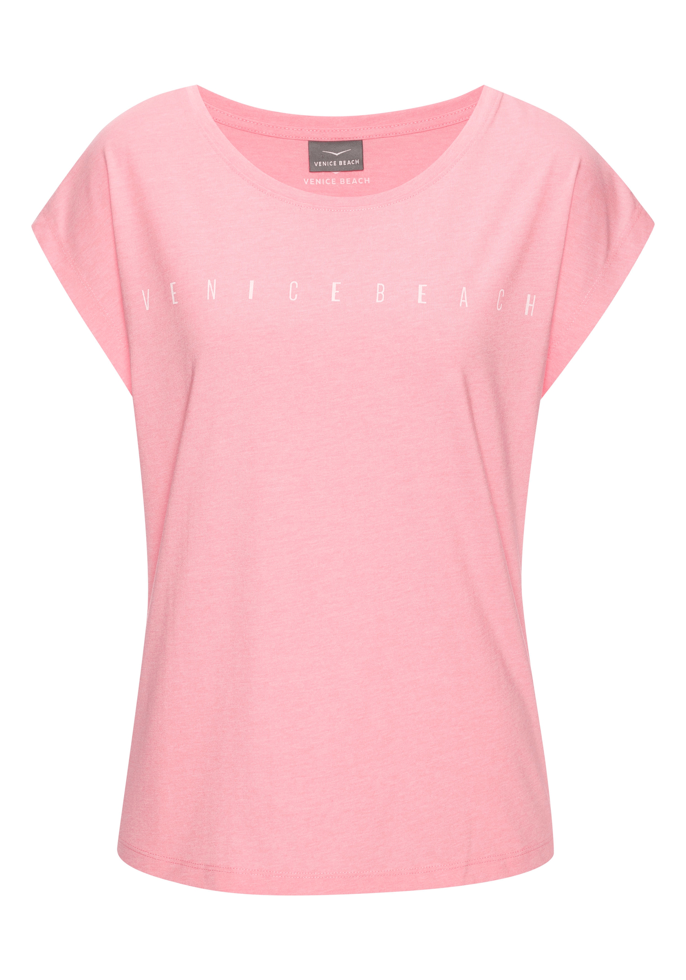 Venice Beach Kurzarmshirt, mit Frontdruck, T-Shirt aus Baumwollmischung, Basic, casual
