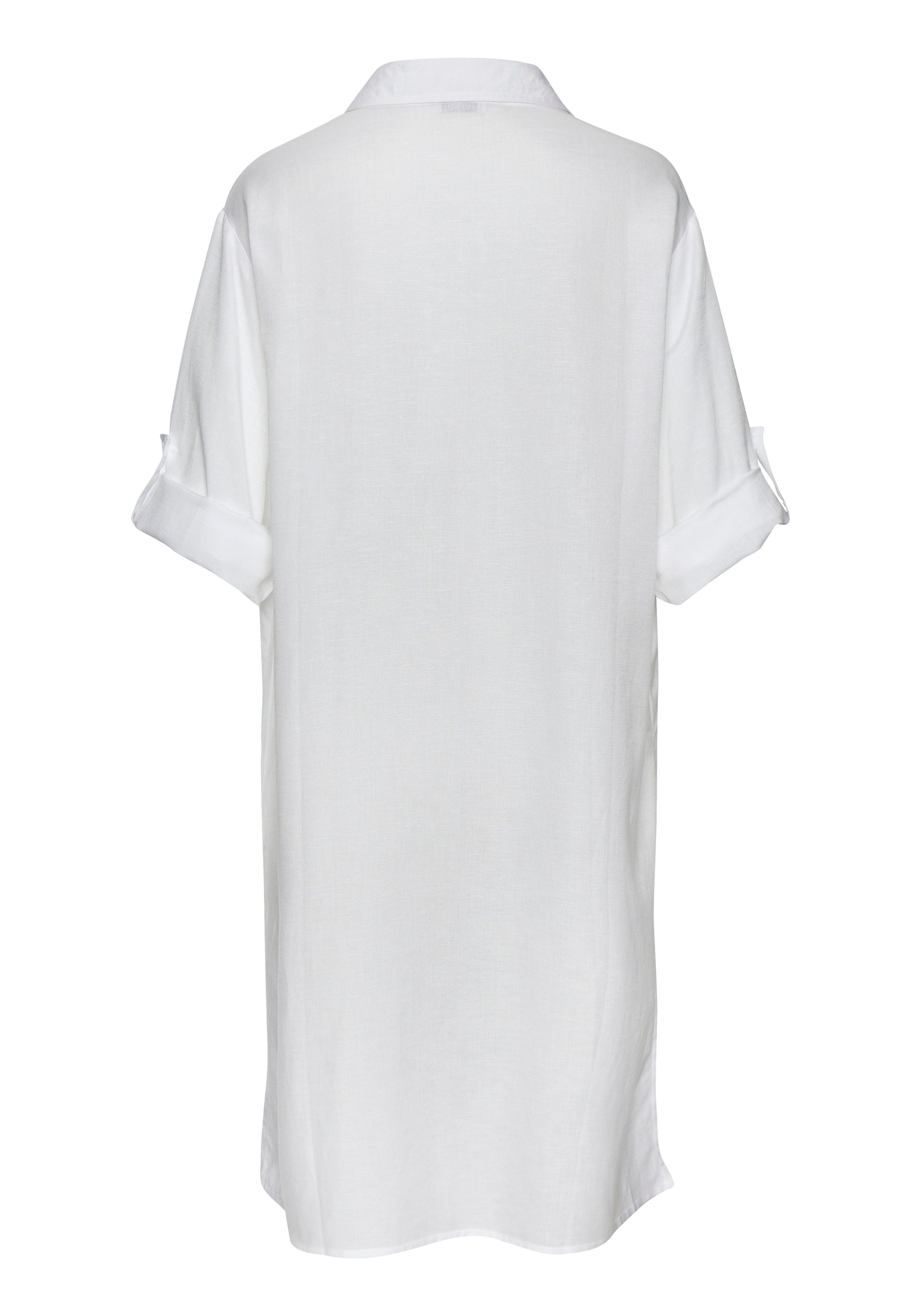 LASCANA Longbluse, aus leichter Webware mit Leinenanteil, luftiges Blusenkleid