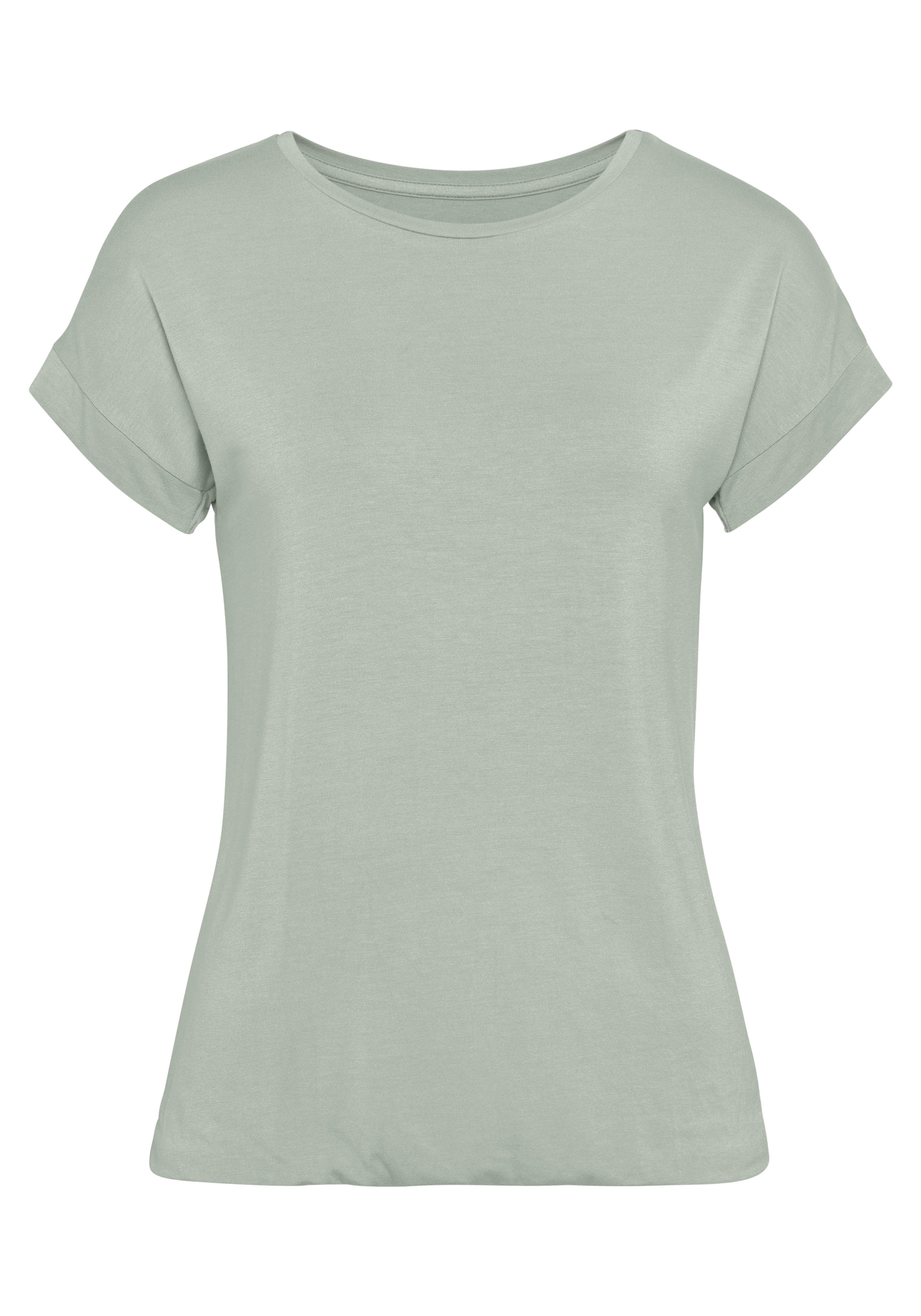 Vivance Kurzarmshirt »mit Gummizug im Bund«, aus weichem Viskose-Stretch