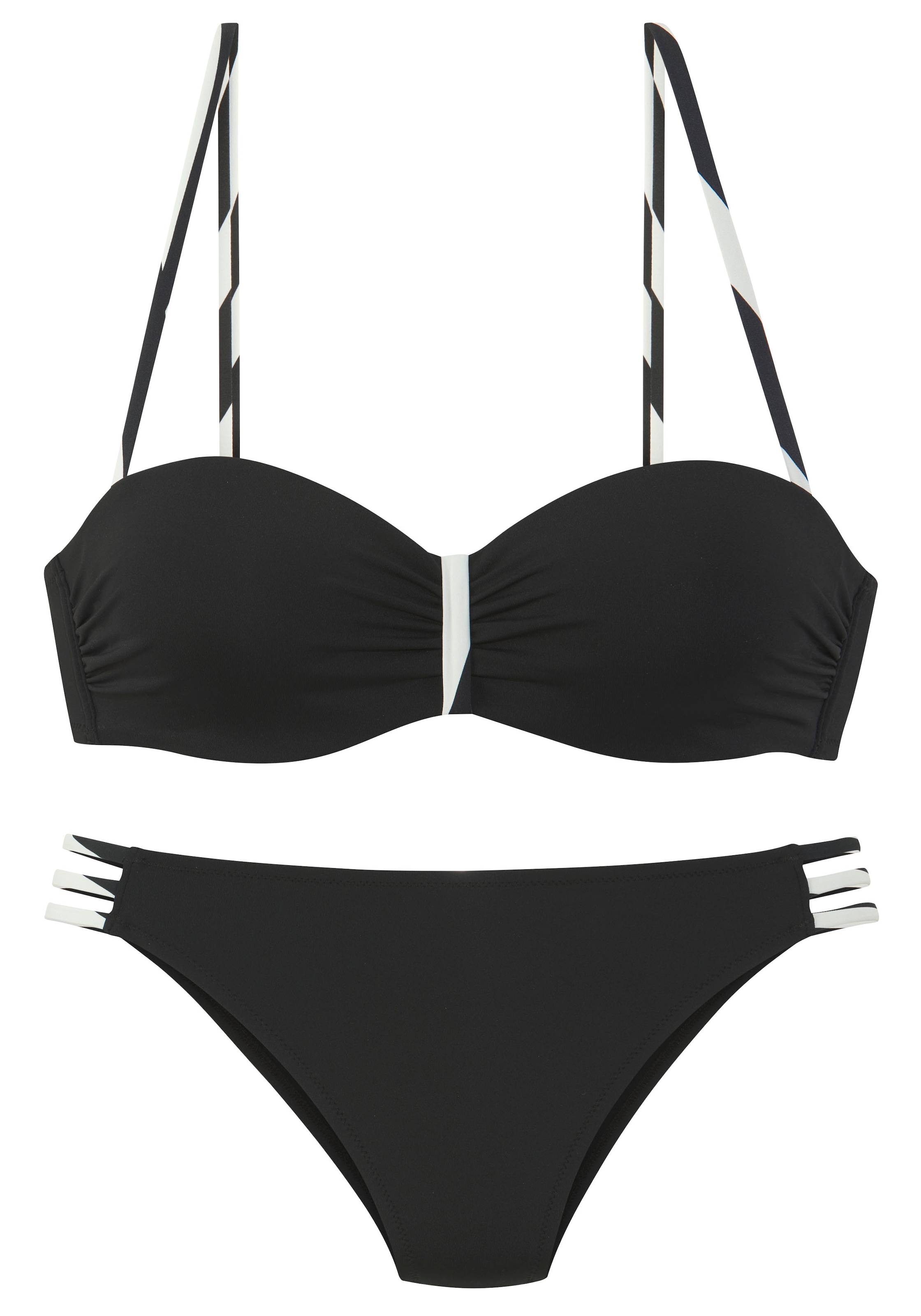 French Connection Bügel-Bandeau-Bikini »Claire«, Mit kontrast Details