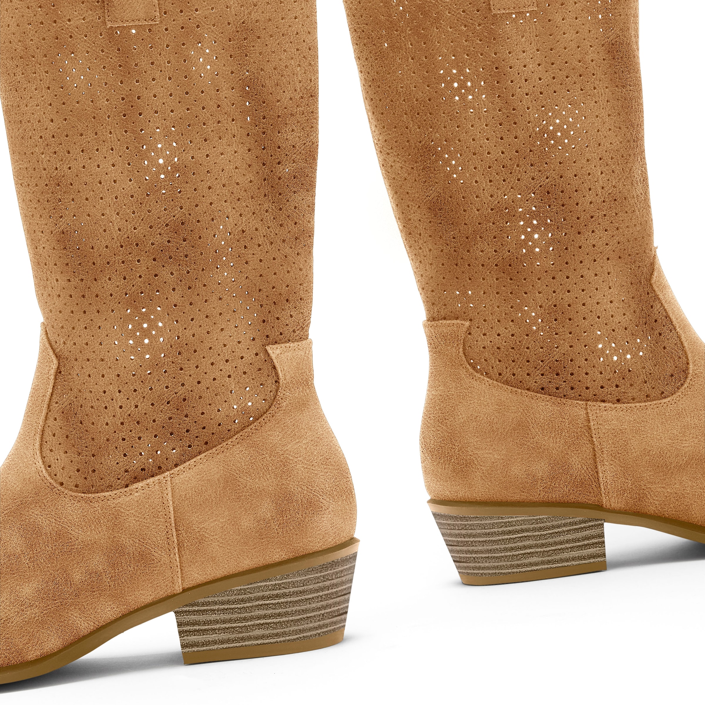 LASCANA Westernstiefel, Sommer Boots, Ankle Stiefelette, Schlupfstiefel, Cowboy-Look, Cut-Outs