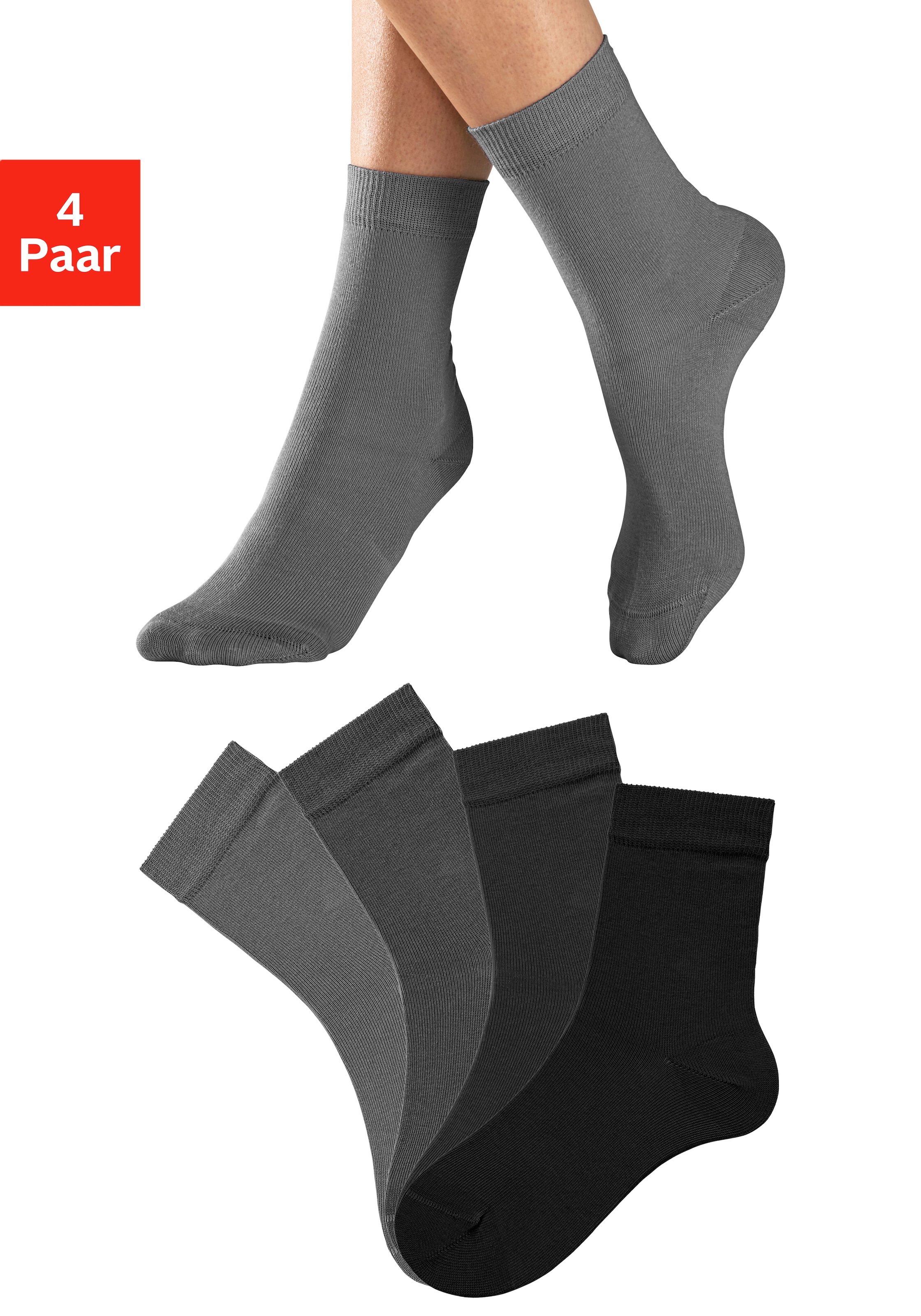 H.I.S Socken, (Packung, 4 Paar), in unterschiedlichen Farbzusammenstellungen