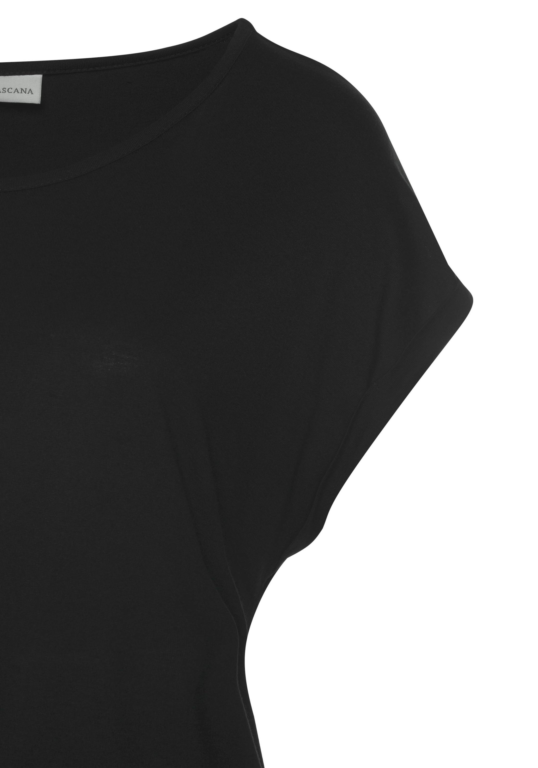 LASCANA Kurzarmshirt, mit Rundhalsausschnitt, Jerseyware, Ärmelaufschlag, Basic