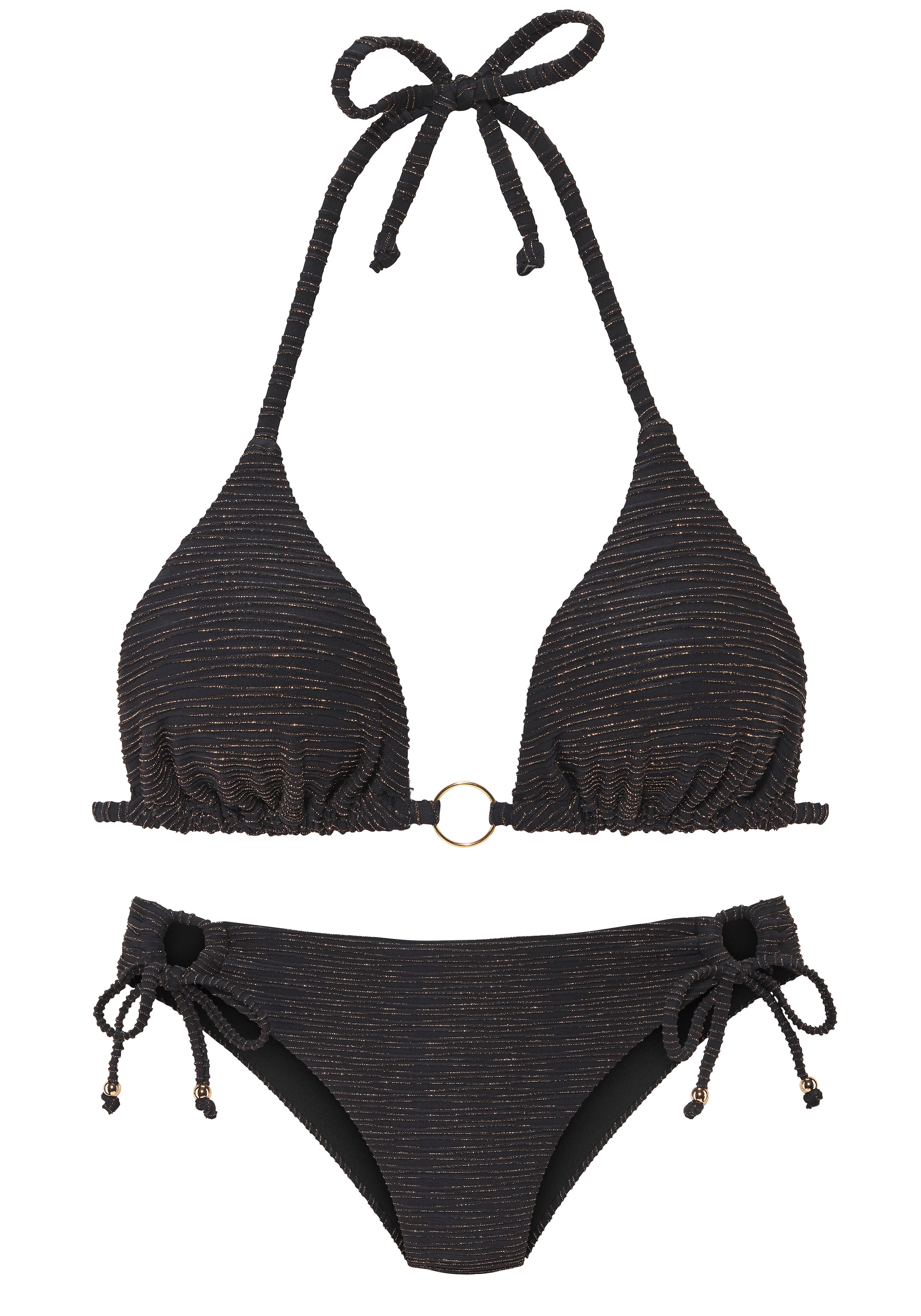 LASCANA Triangel-Bikini Glitzernde Strukturware