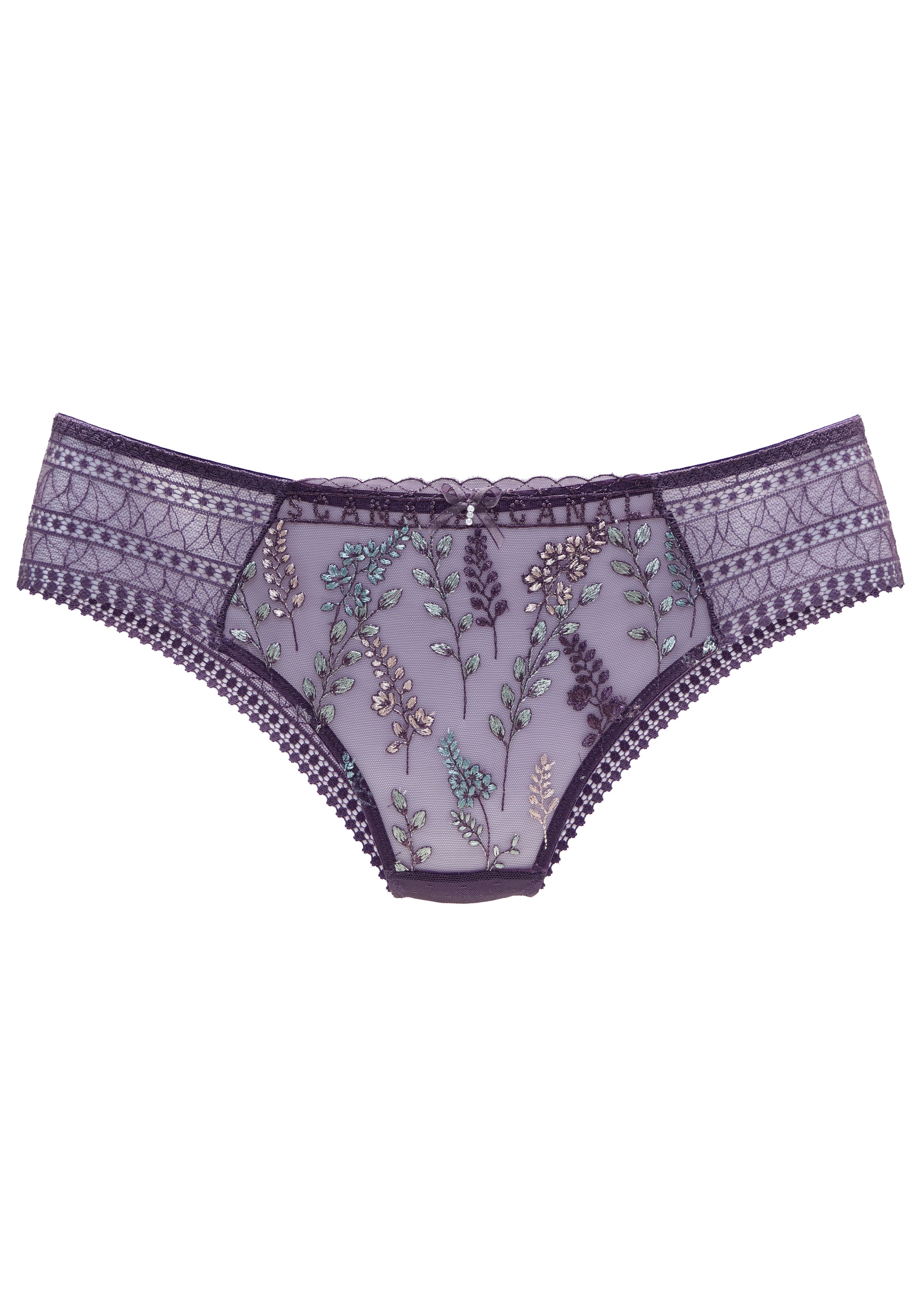 LASCANA Panty, mit glänzender Blumenstickerei
