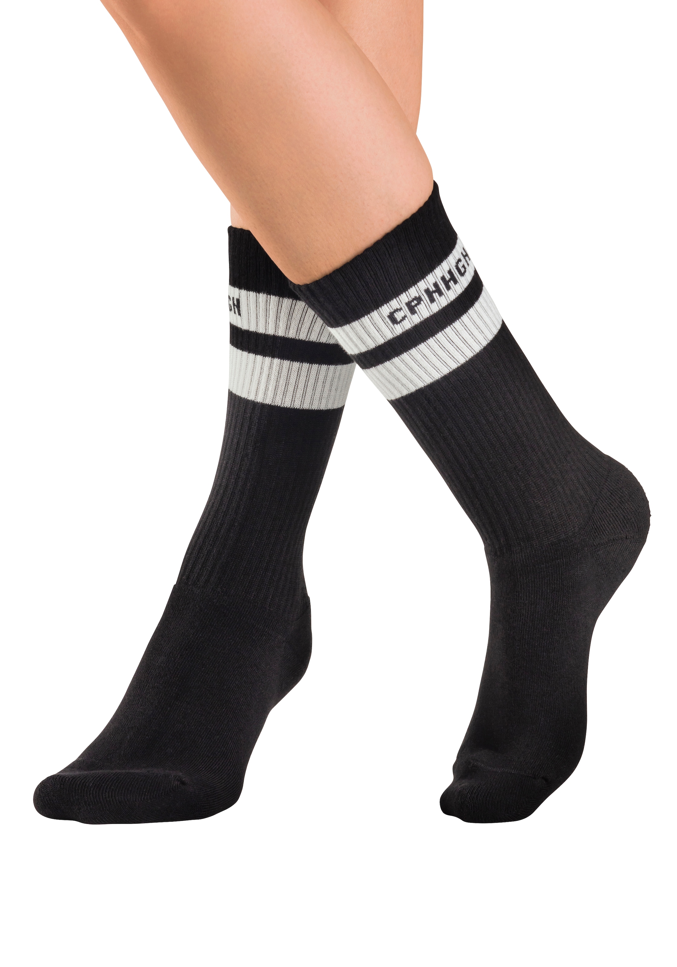Copenhagen Studios Tennissocken, (Packung, 3 Paar), mit Streifendesign und Vollfrottee