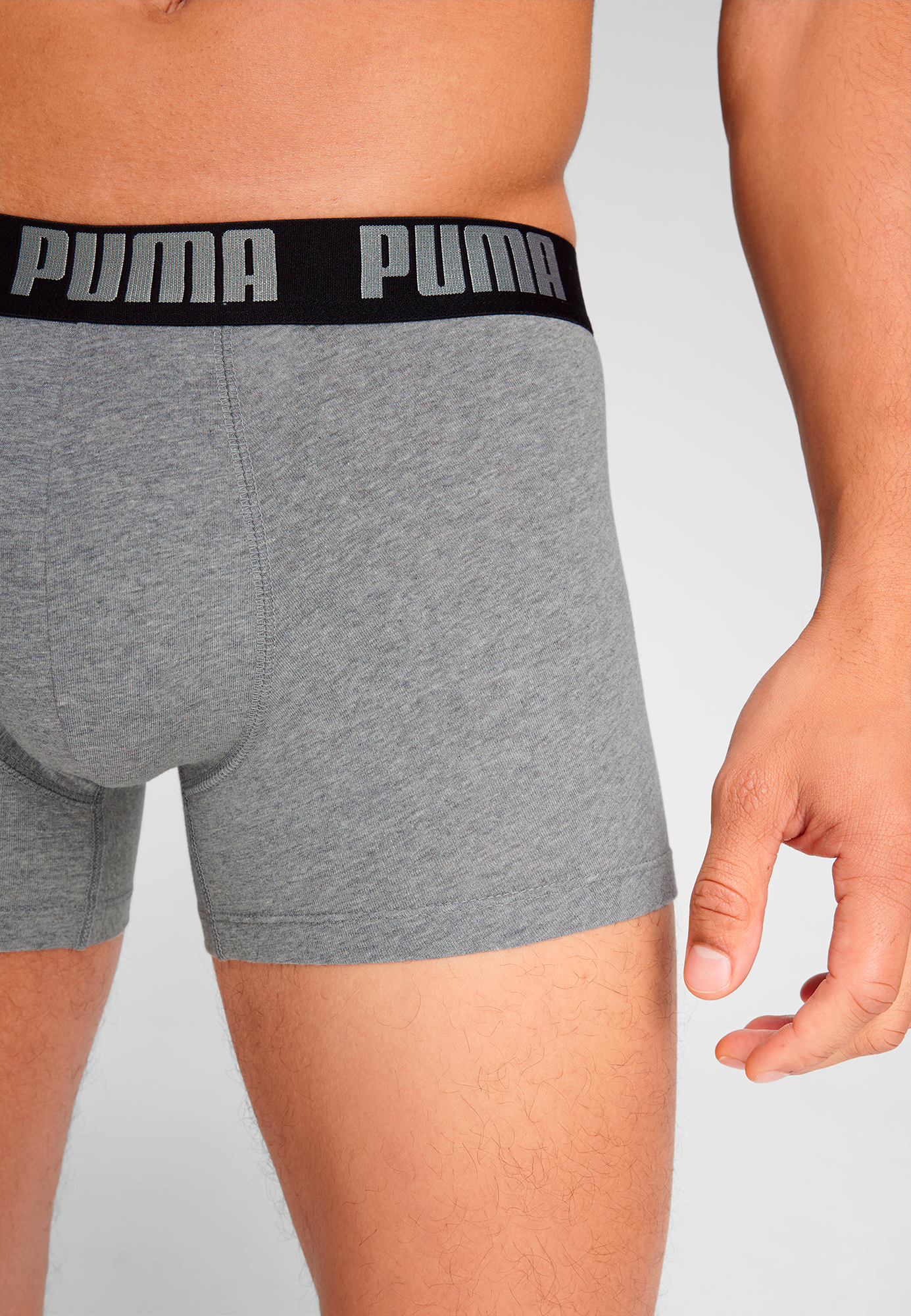 PUMA Boxershorts »PUMA MEN EVERYDAY BASIC BOXERS 2P«, 2er Packer Packung, mit Puma Webbund