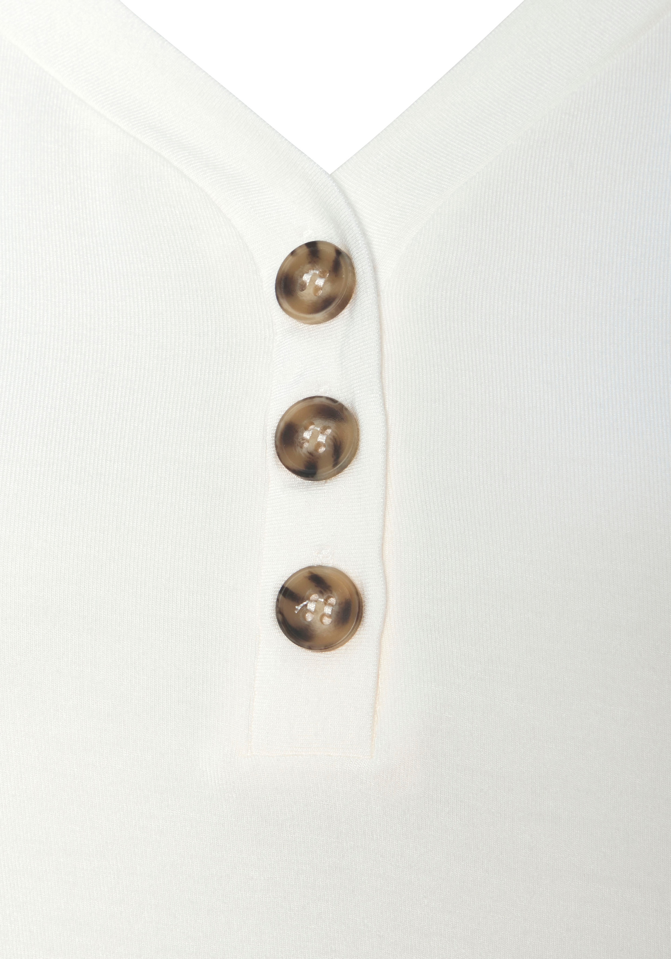LASCANA Blusenshirt »mit Zierknöpfen in Hornoptik«, (2er-Pack), aus weichem Viskose-Stretch