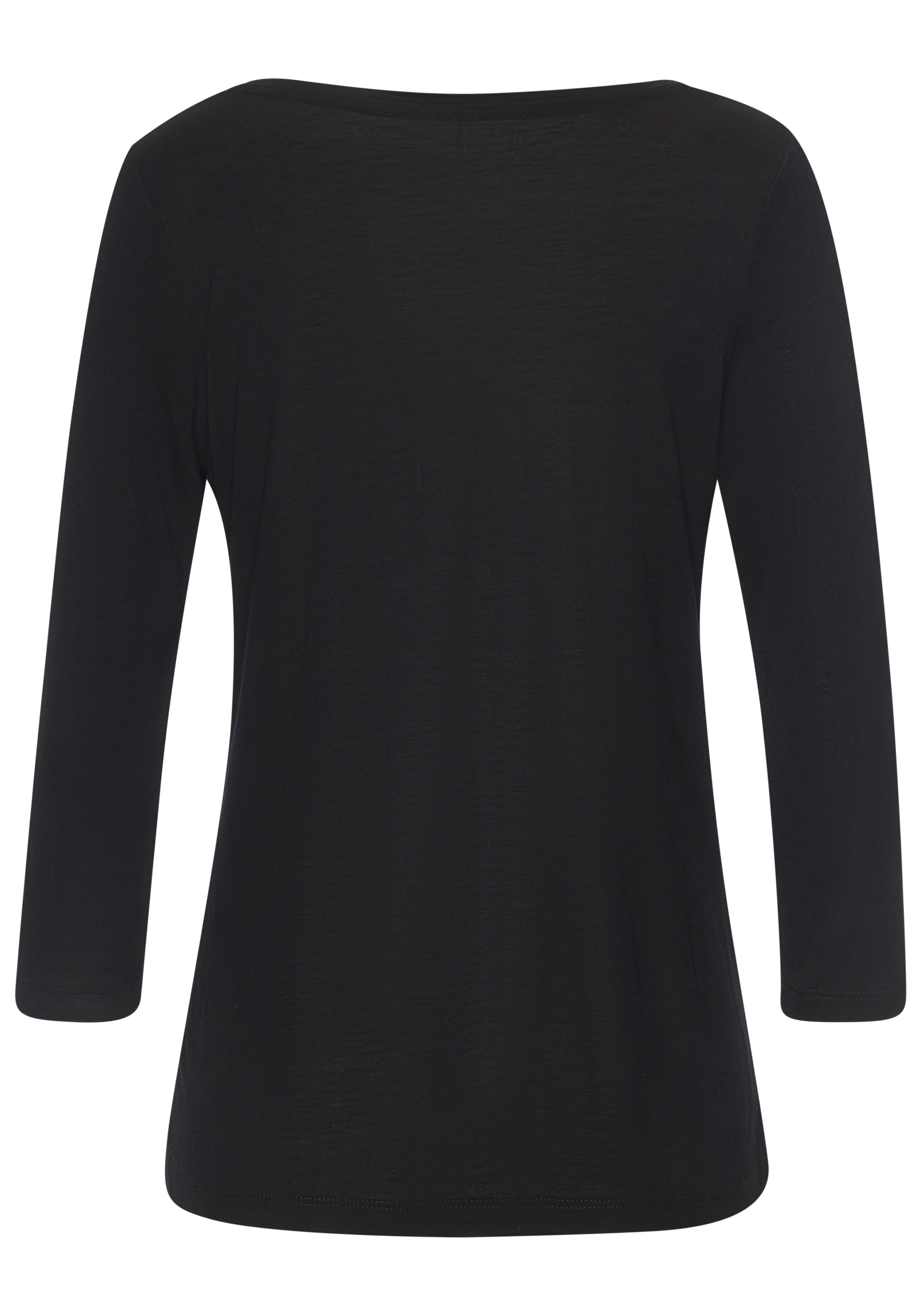 LASCANA Rundhalsshirt mit glänzendem Print