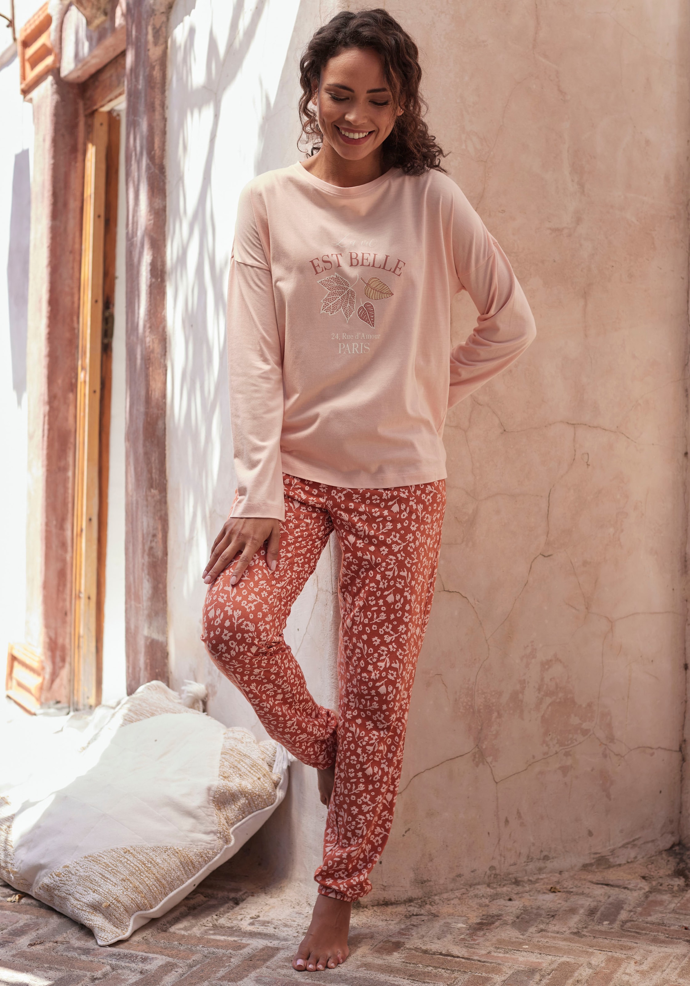 Vivance Dreams Pyjamahose, mit Samtband am elastischen Tunnelzugbund