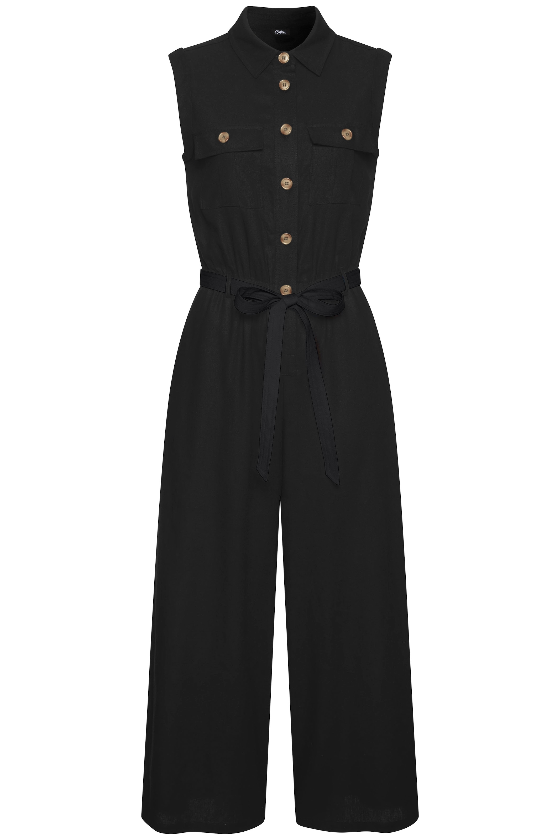 Buffalo Overall, (mit Bindegürtel), aus Leinenmix, sommerlicher Jumpsuit mit Taschen