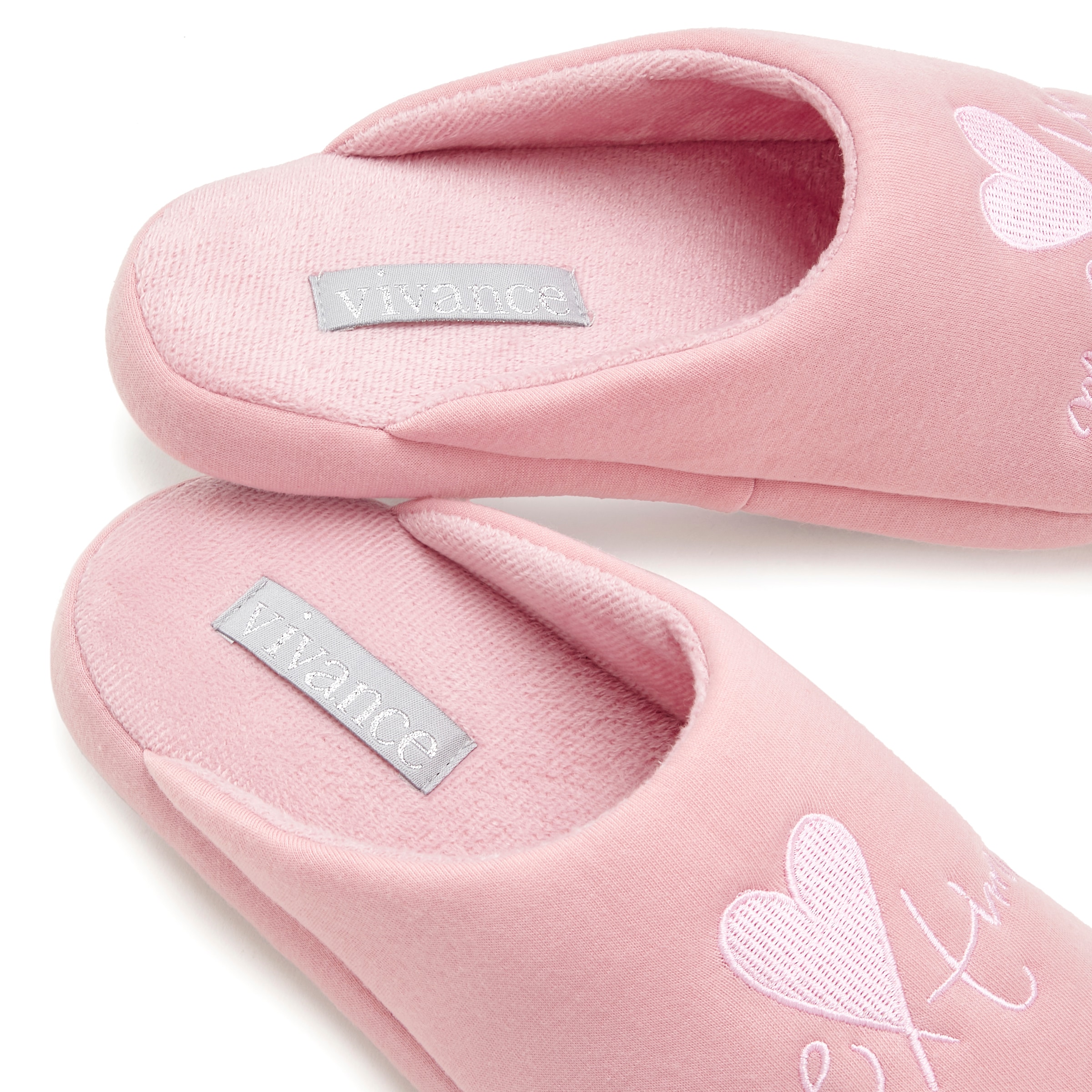 Vivance Pantolette »Hausschuh, Pantoffel, Clog,«, mit verspieltem Schriftzug VEGAN