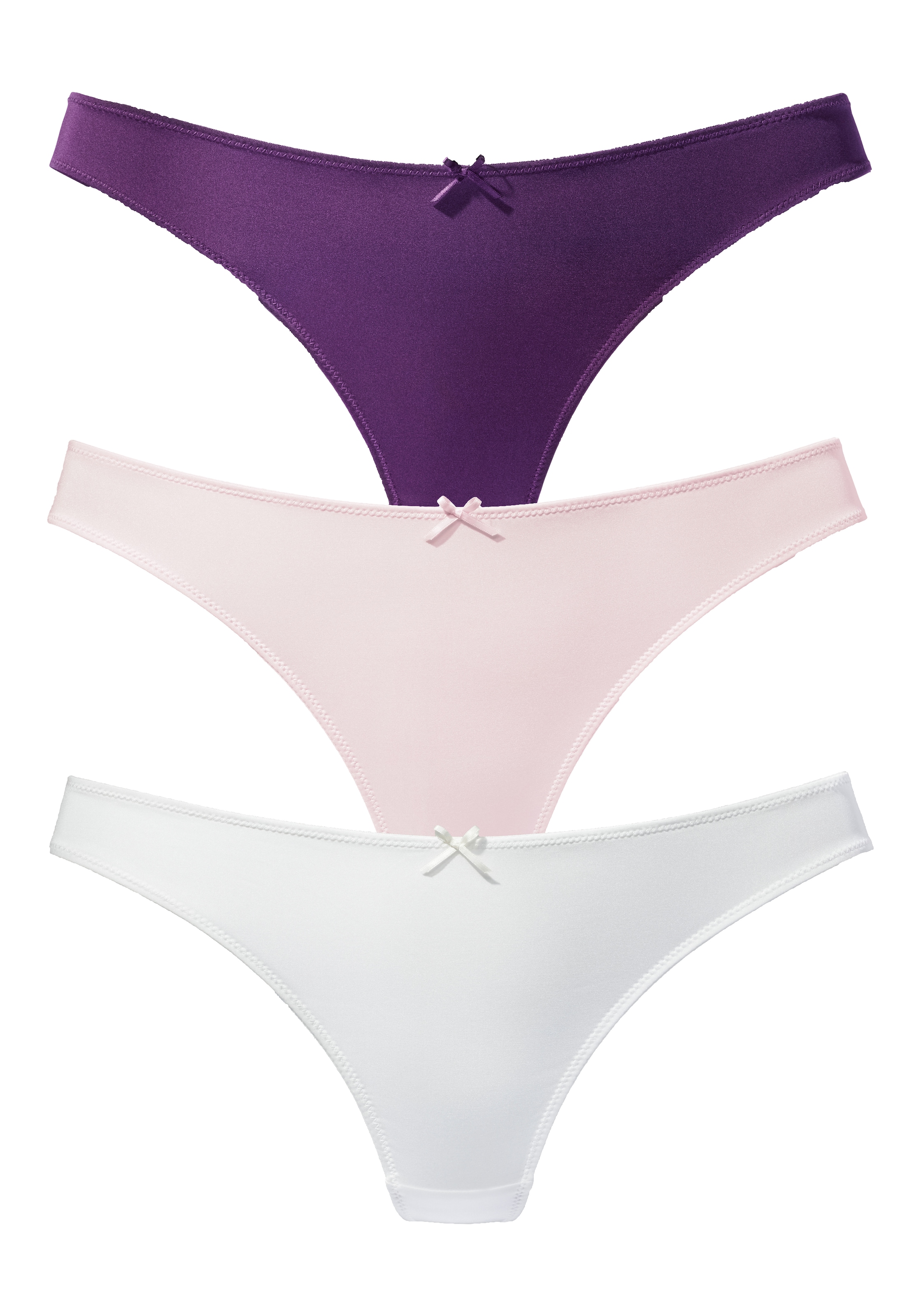 petite fleur String Packung, 3 Stück,  mit floraler Spitze