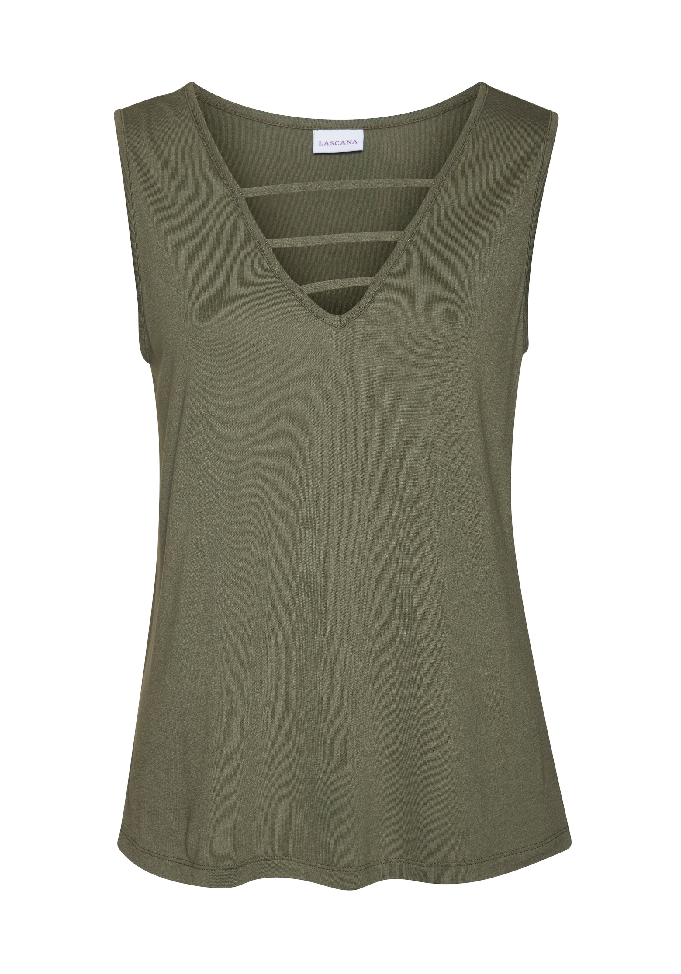 LASCANA Tanktop mit Zierbändern, Jerseytop, modisches Damentop