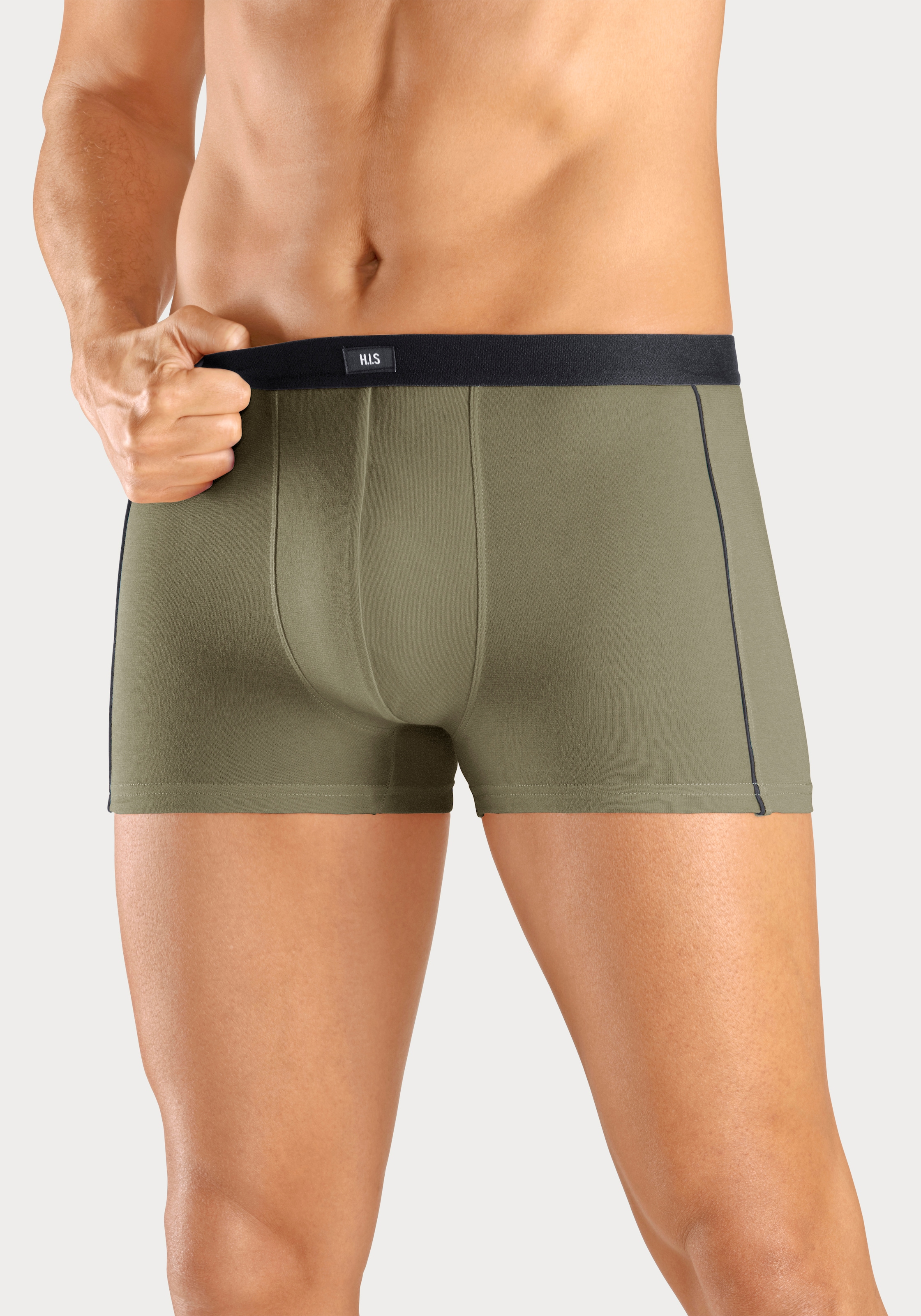 H.I.S Boxer »Boxershorts für Herren«, (Packung, 3 St.), mit schmalen Piping an den Seiten