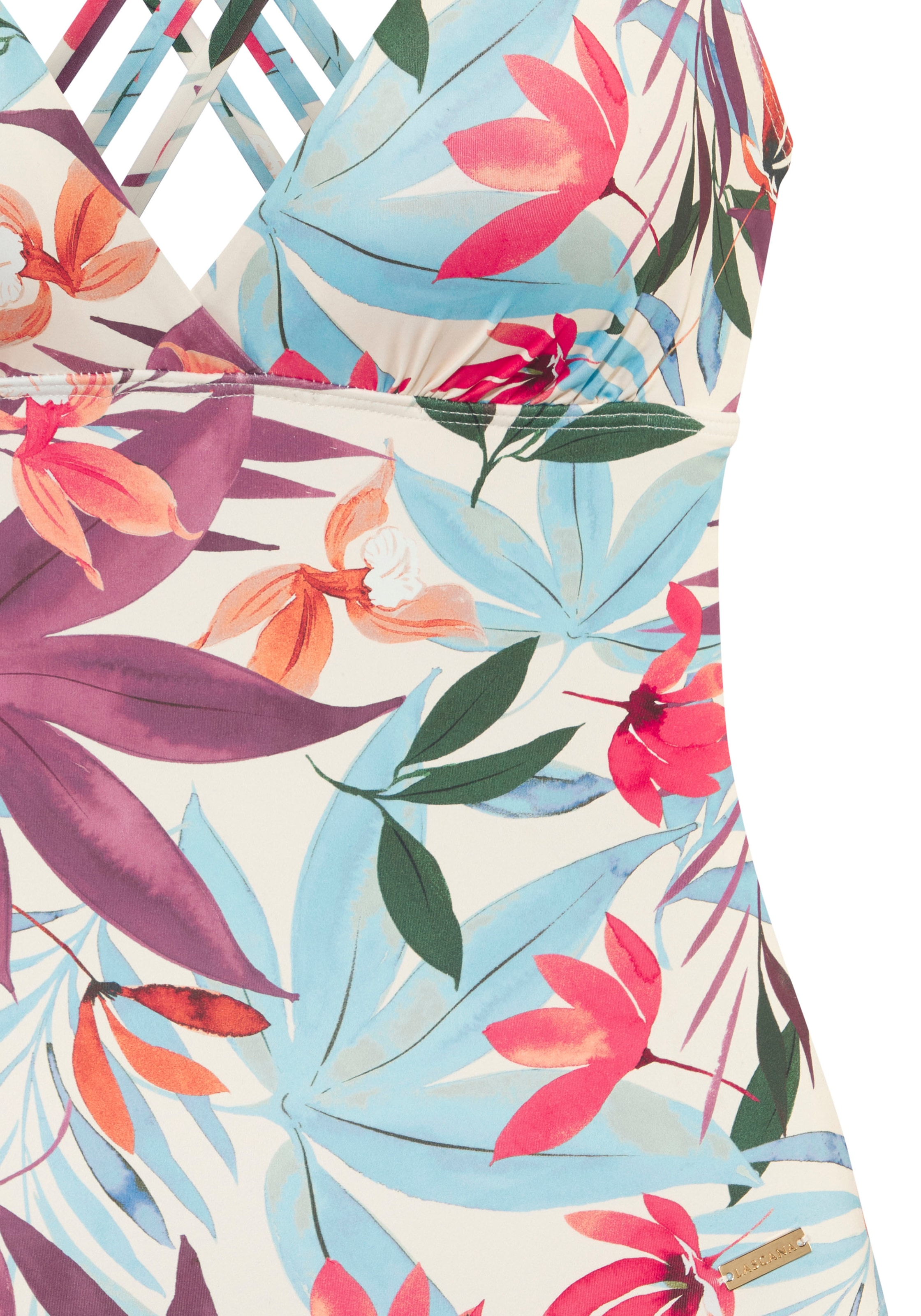 LASCANA Badeanzug »Imani« mit sommerlichem Blätterprint