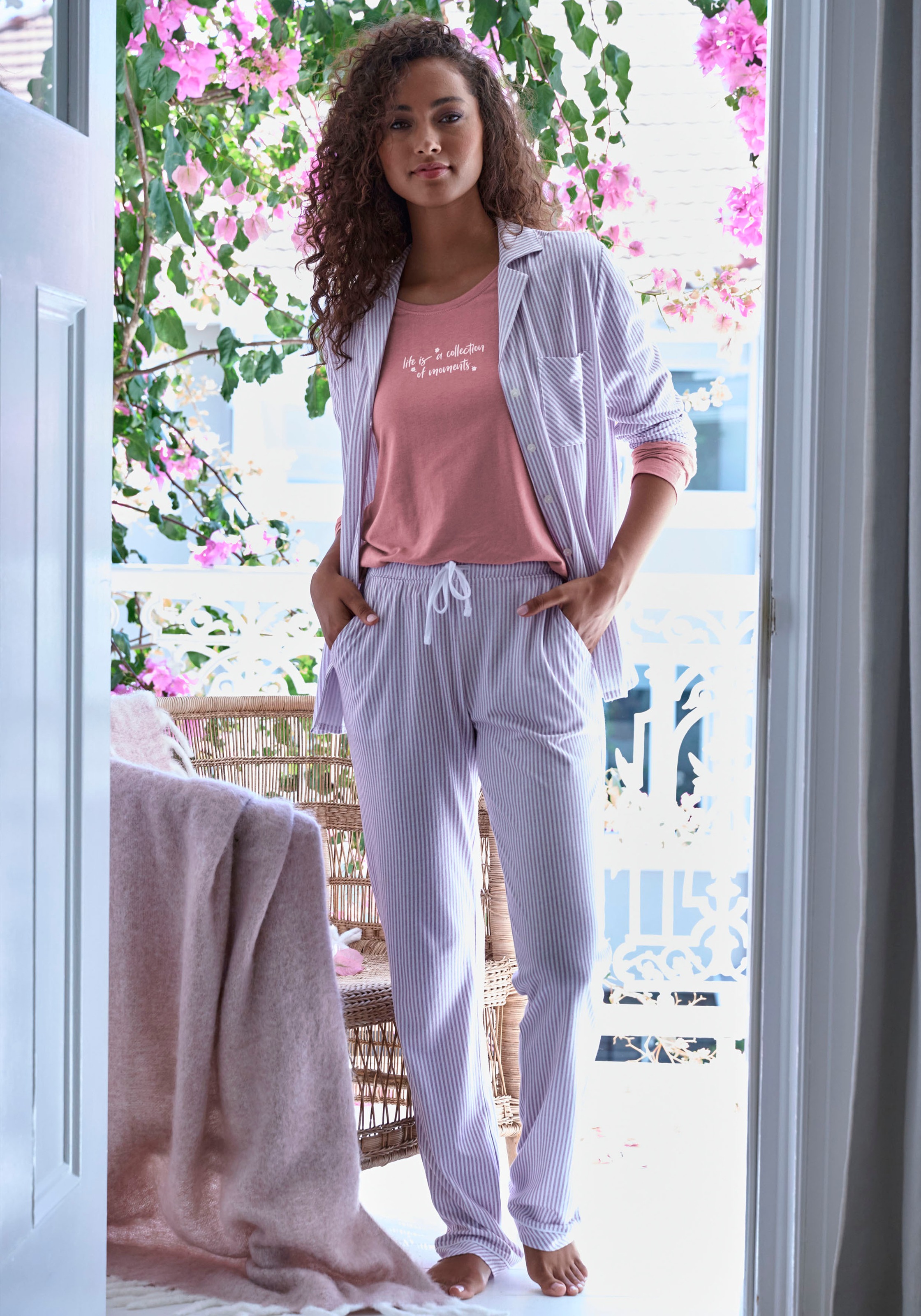 s.Oliver Pyjamaoberteil, mit niedlichem Frontdruck