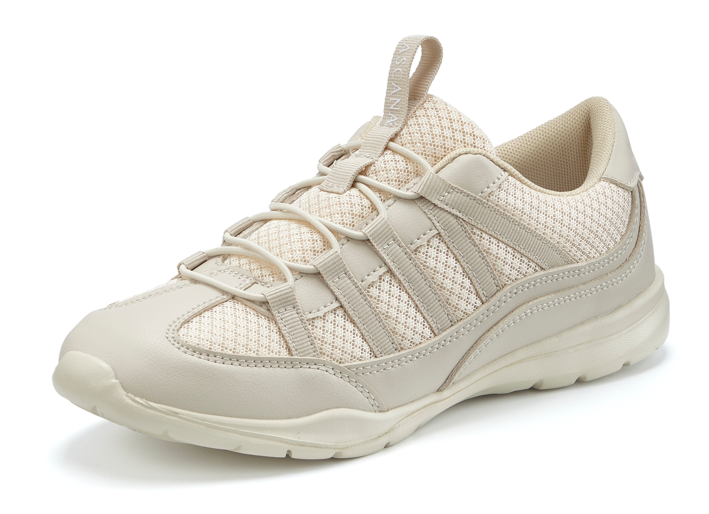 LASCANA Sneaker, Slip-On Freizeitschuh, Halbschuh mit elastischen Schnürbändern VEGAN