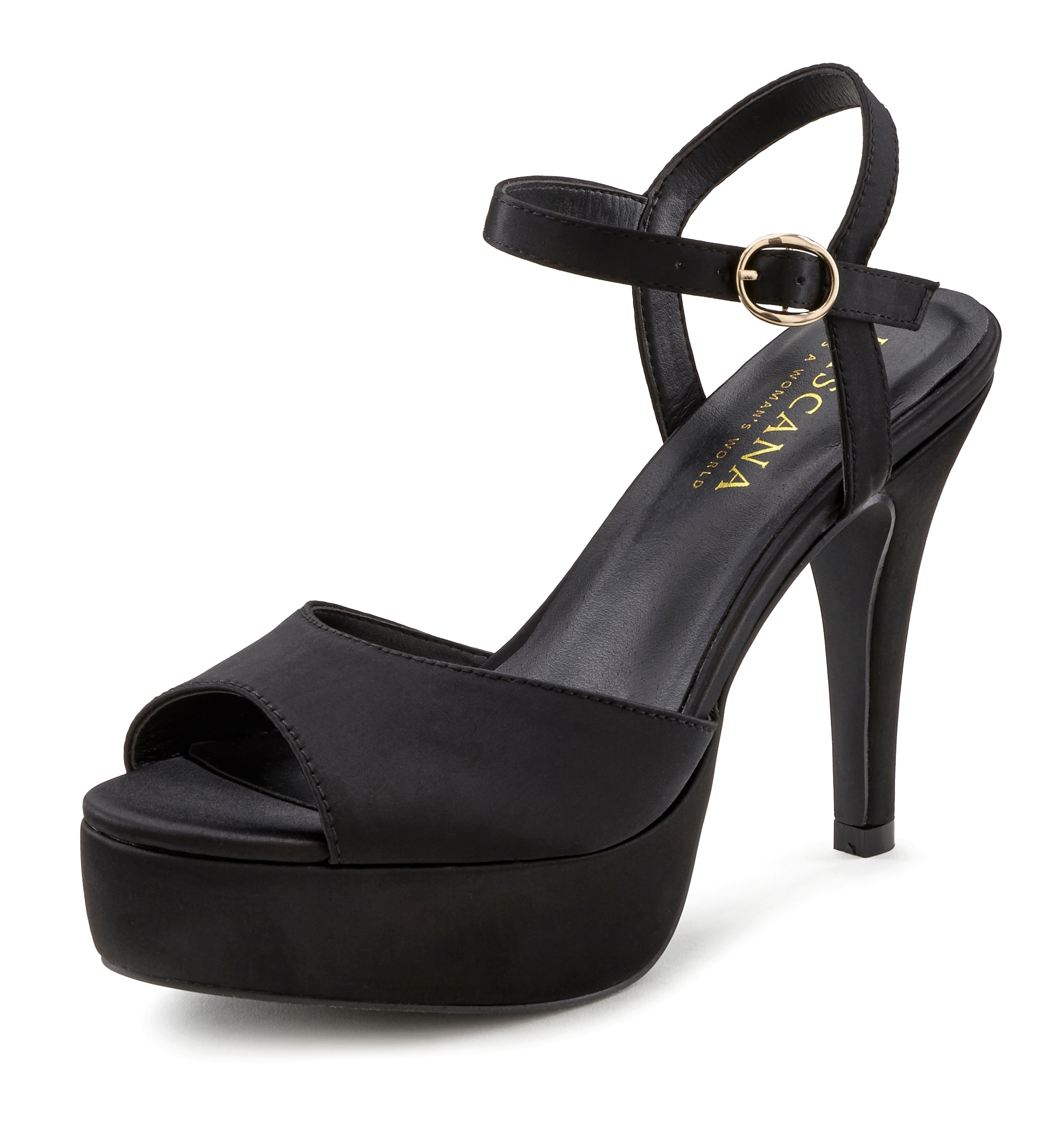 LASCANA Belle Affaire High-Heel-Sandalette, Sandale, erotisch offener Schuh mit Peep-Toe und mit Plateau