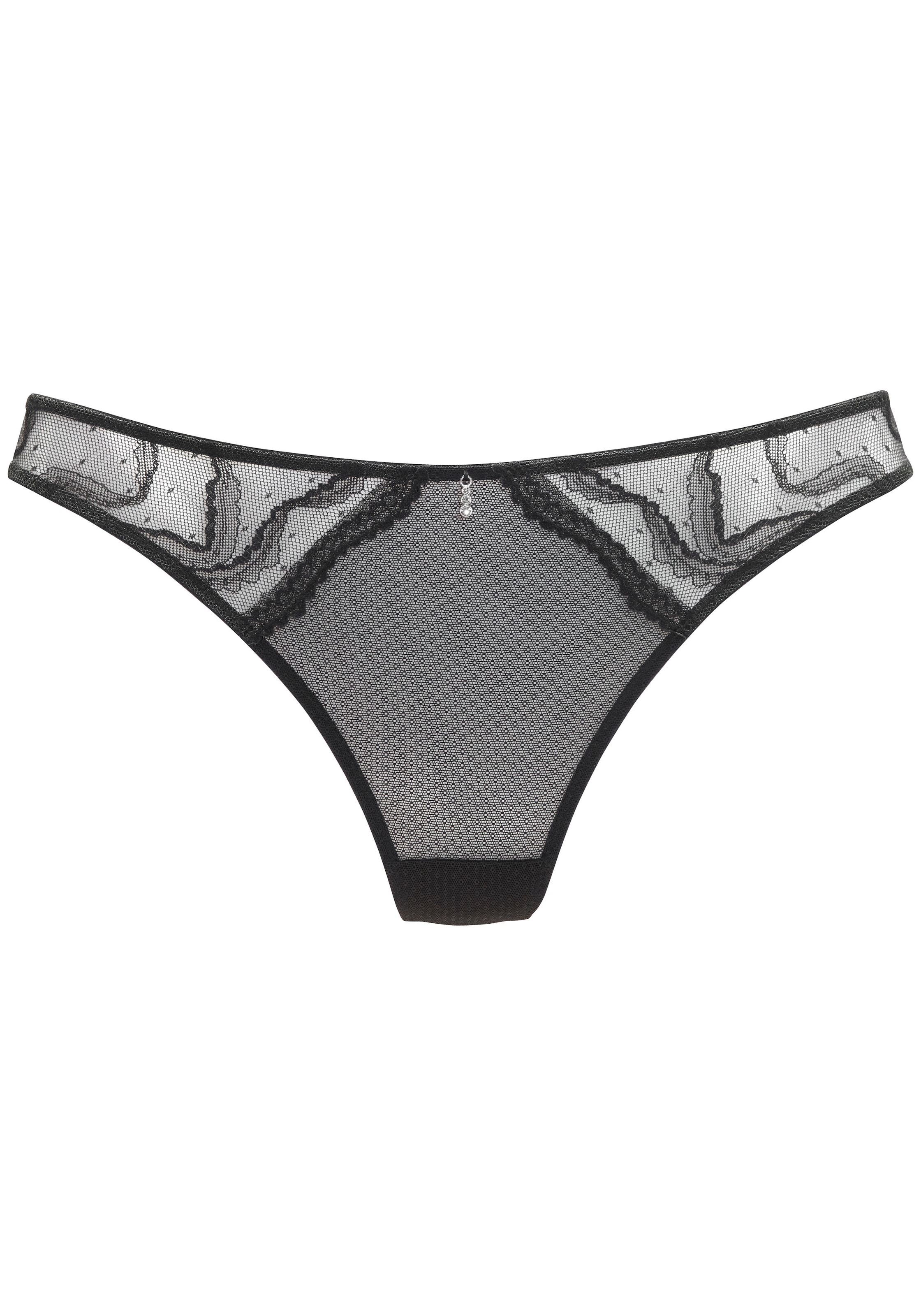 LASCANA String, aus hauchzarter Spitze mit edlem Glitzeraccessoire, Reizwäsche