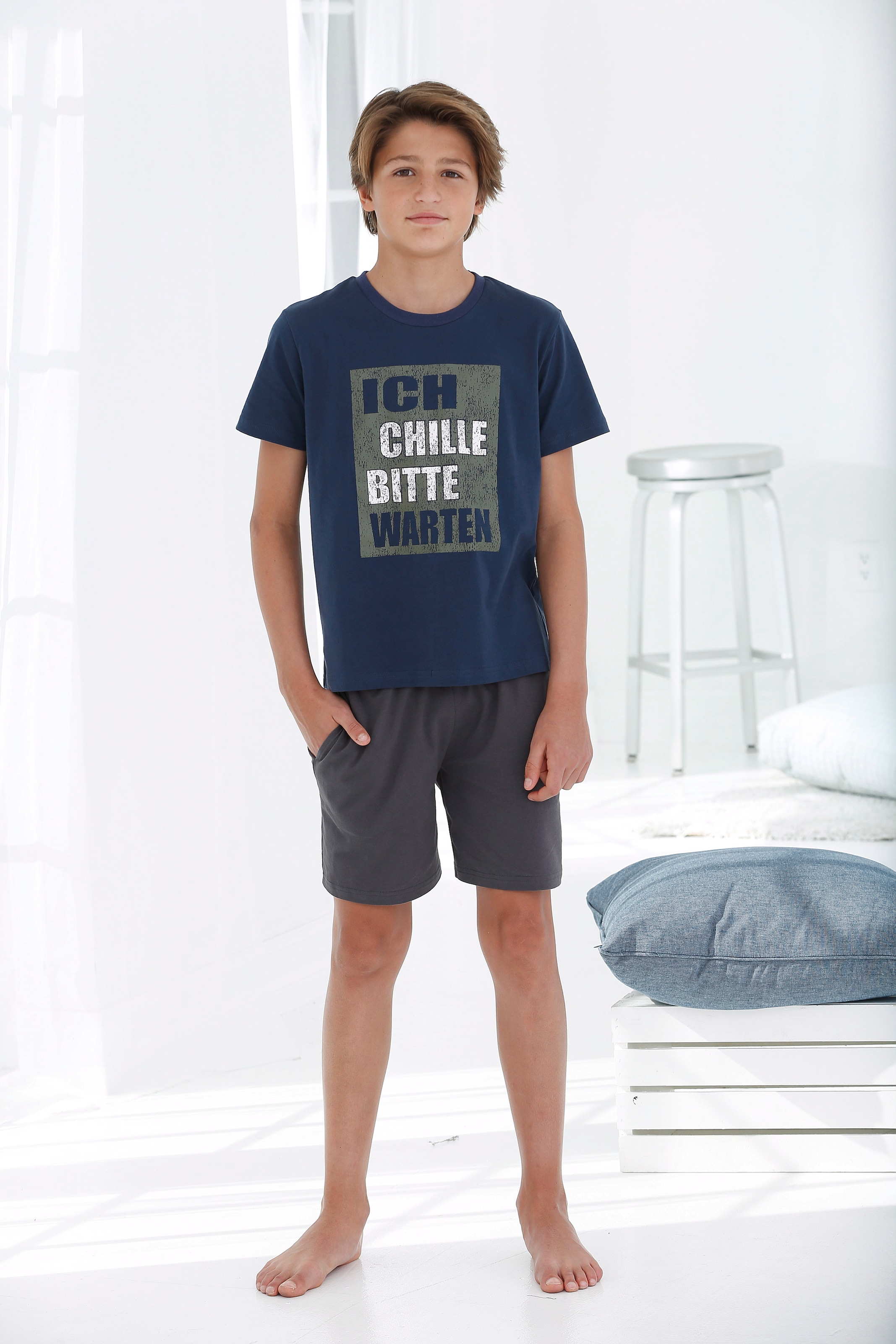 AUTHENTIC LE JOGGER Pyjama, (2 tlg., 1 Stück), Schlafanzug aus Baumwolle