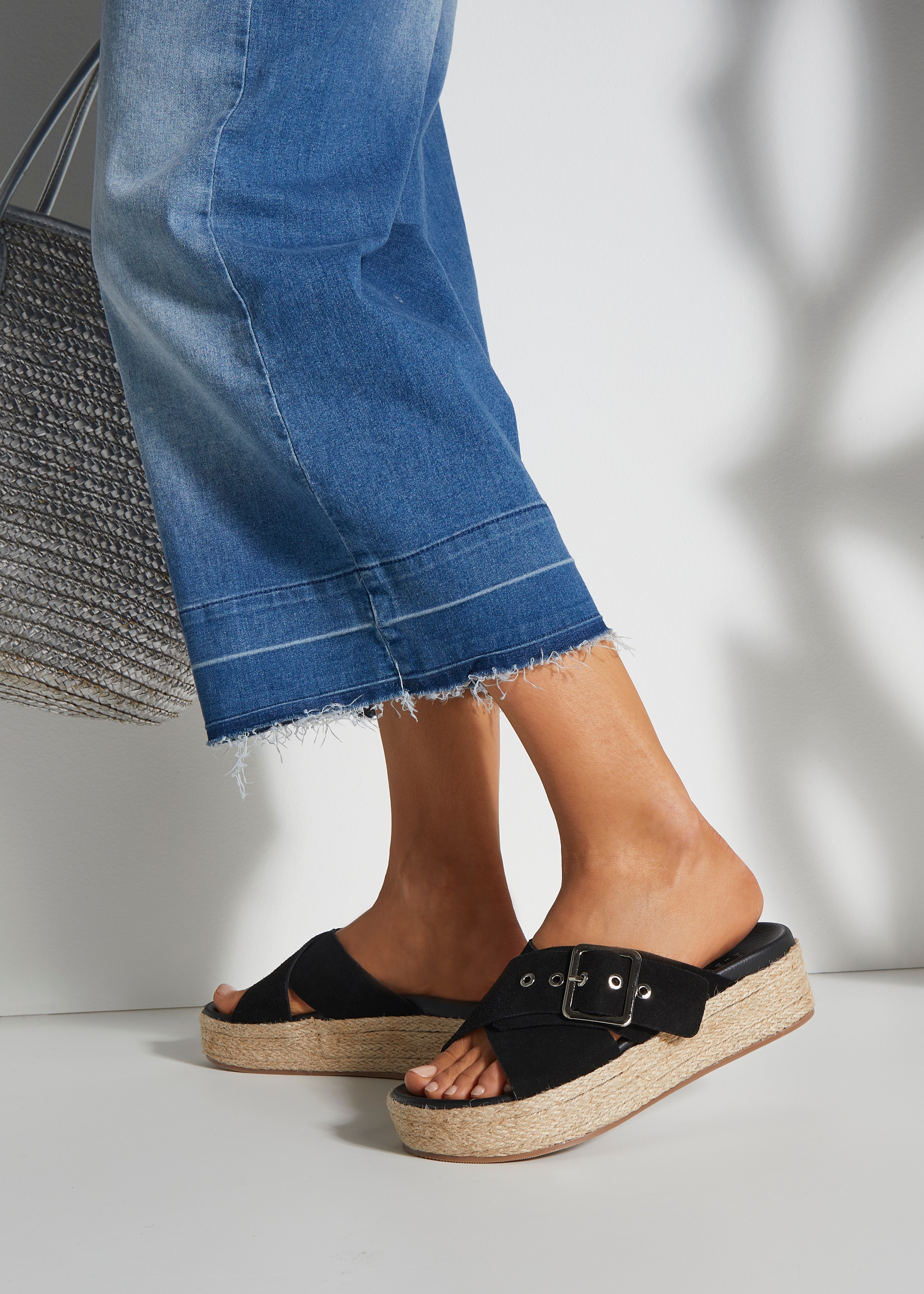 Elbsand Pantolette, Mule, Sandale, offener Schuh mit Plateauabsatz aus Leder