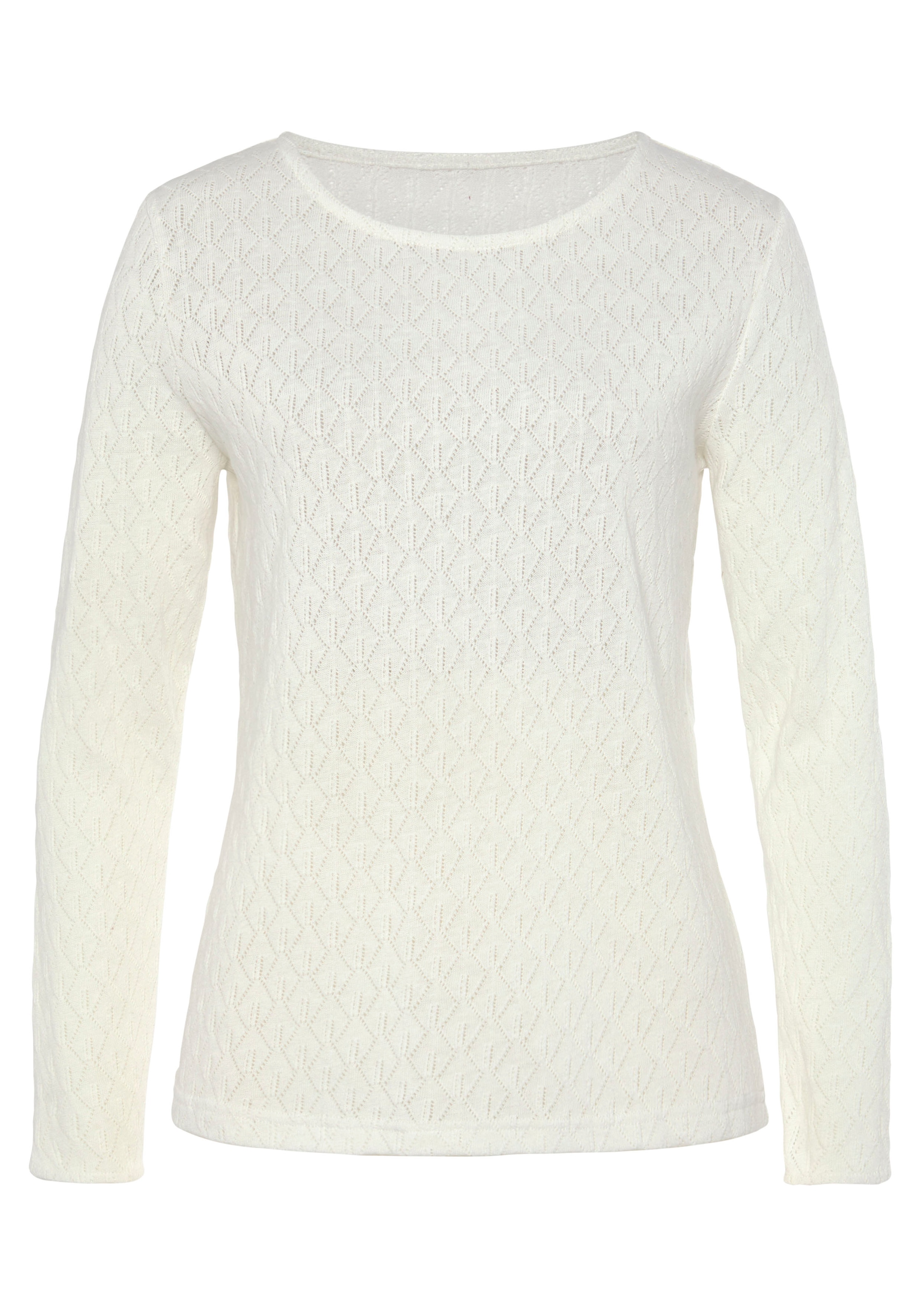 Vivance Langarmshirt »mit modischem Ajour-Muster«, (2er-Pack), aus weichem Baumwollstrick